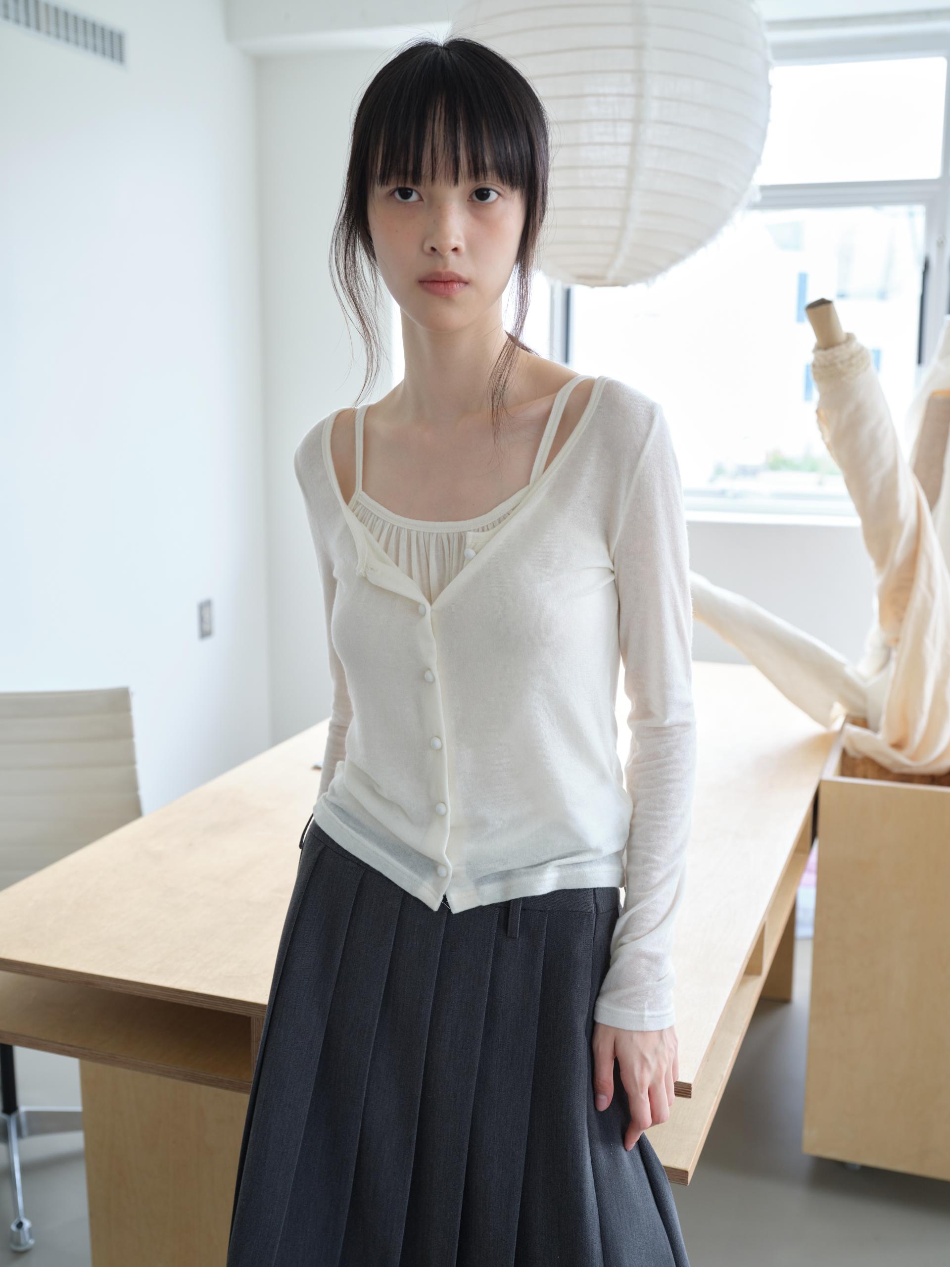 COZY SOFT CARDIGAN&TANK SET_CREAM