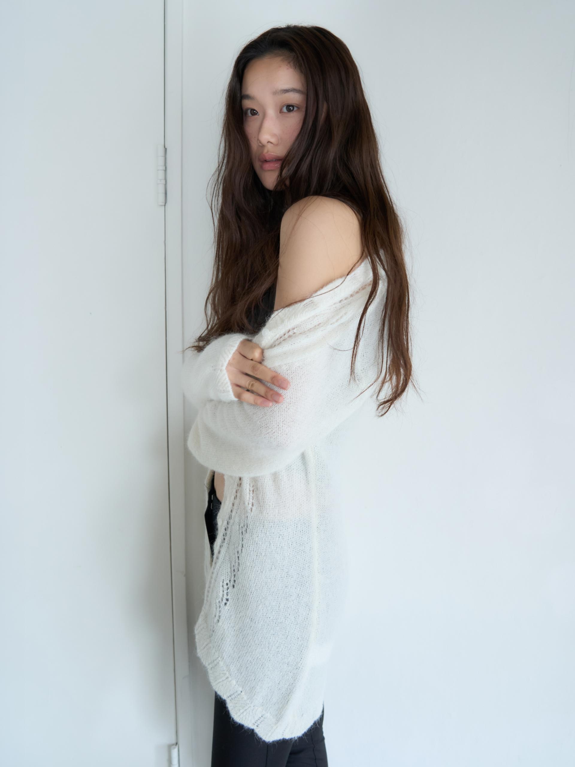 ALPACA LOOSE KNIT LONG CARDIGAN_IVORY