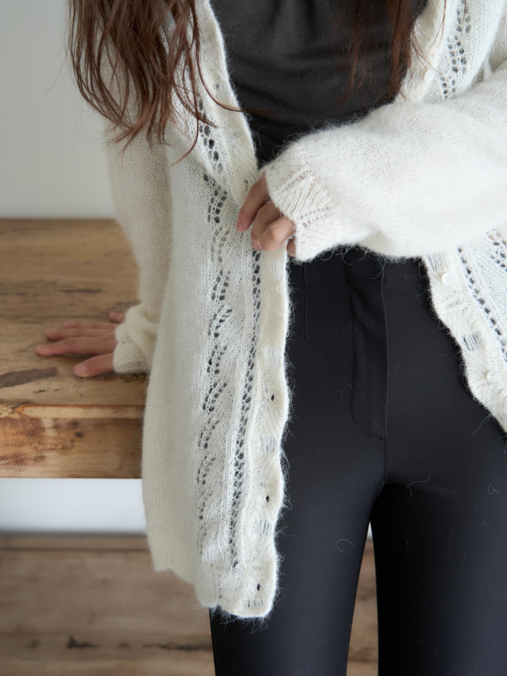 ALPACA LOOSE KNIT LONG CARDIGAN_IVORY
