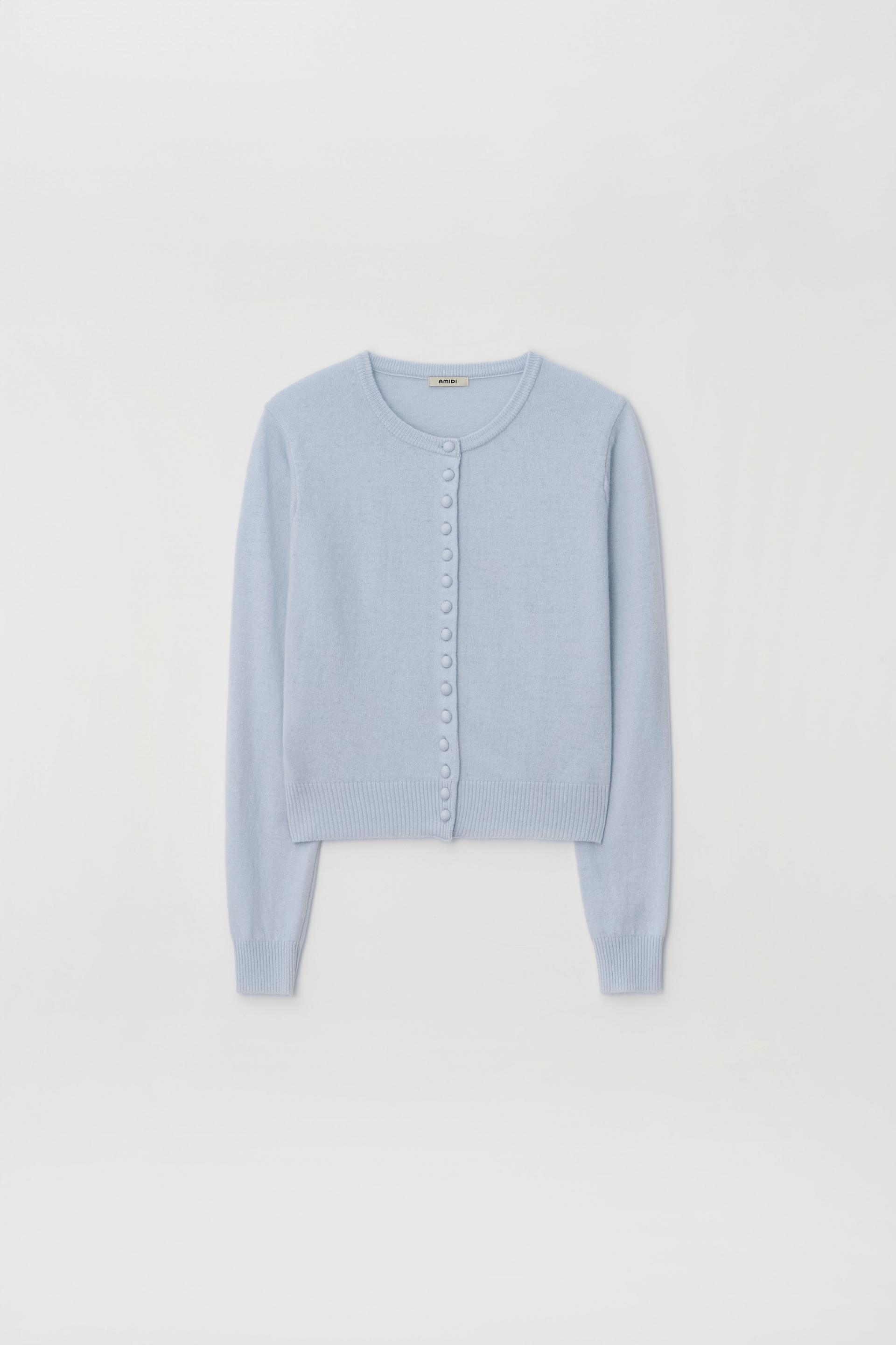 MERINO CASHMERE BUTTON CARDIGAN_BLUE