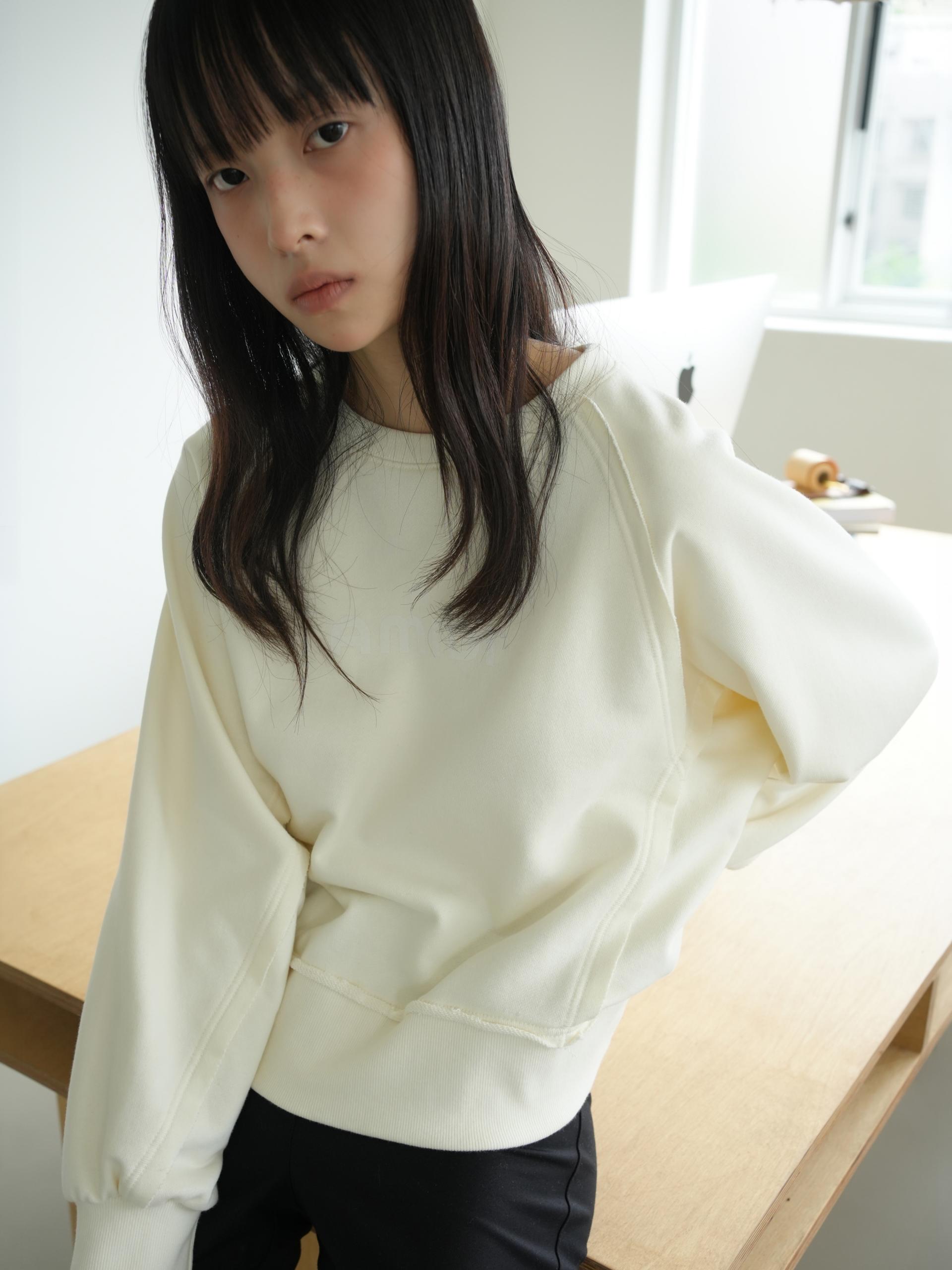 CUT-OFF SWEATSHIRT_BUTTER YELLOW