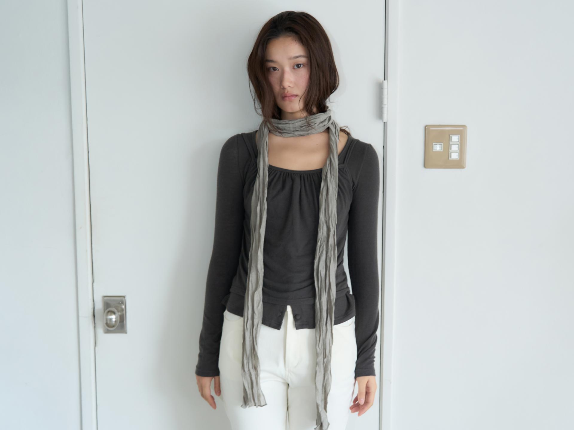 COZY SOFT CARDIGAN&TANK SET_CHARCOAL