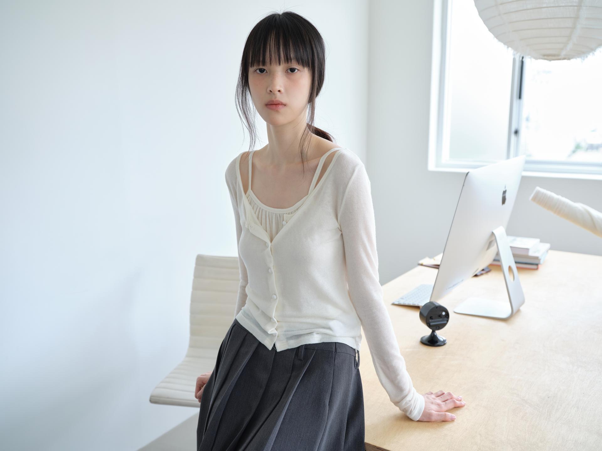 COZY SOFT CARDIGAN&TANK SET_CREAM