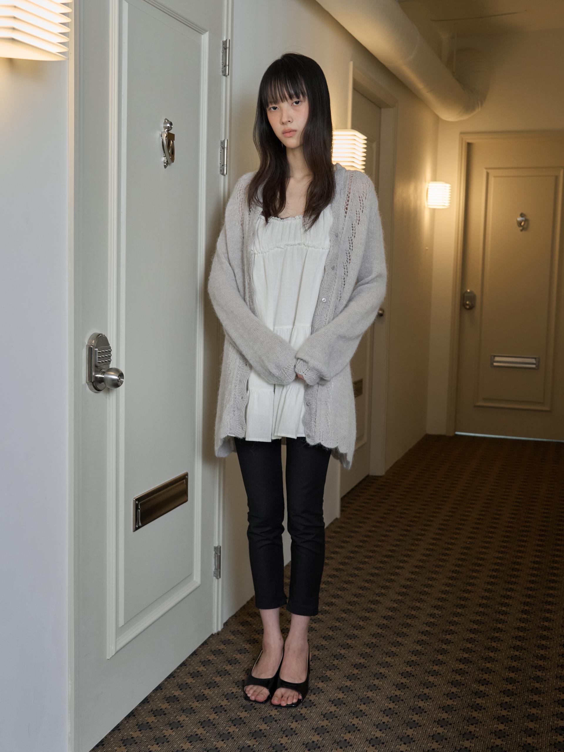 ALPACA LOOSE KNIT LONG CARDIGAN_LIGHT GRAY