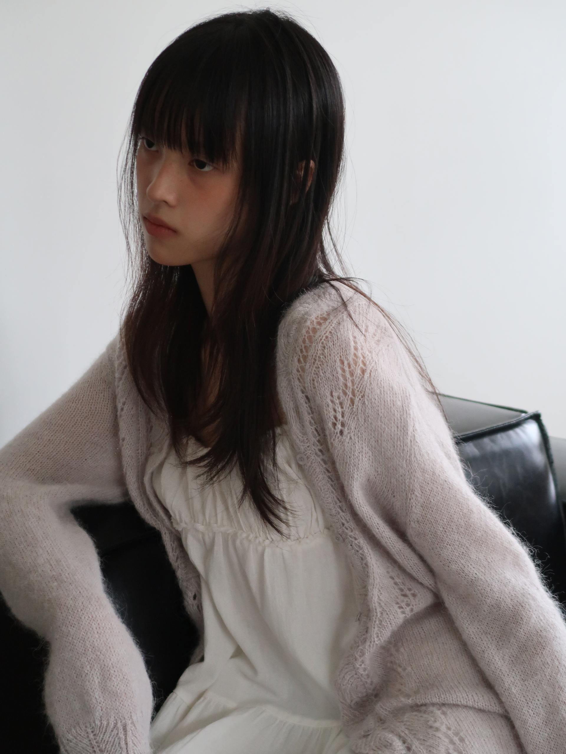 ALPACA LOOSE KNIT LONG CARDIGAN_LIGHT GRAY