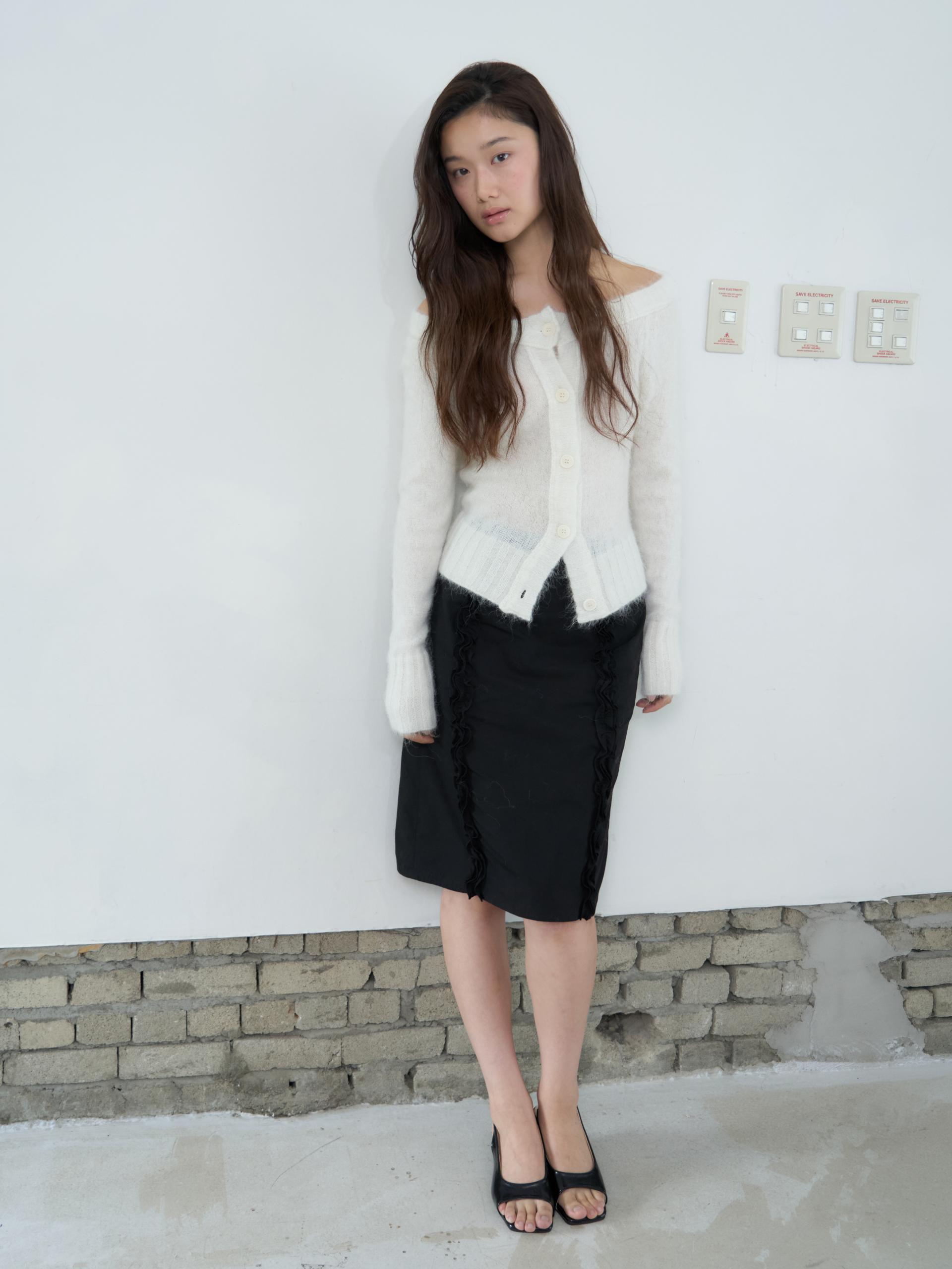 MERINO WOOL ALPACA OFF-SHOULDER CARDIGAN_WHITE