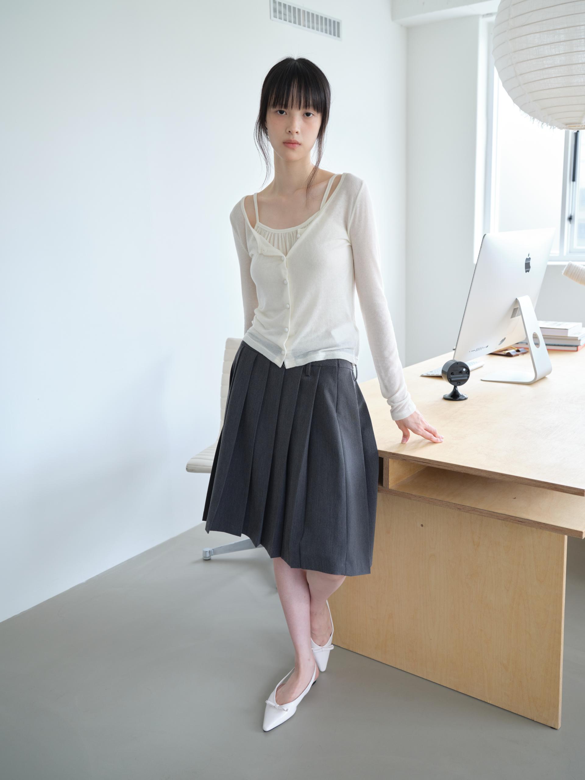 COZY SOFT CARDIGAN&TANK SET_CREAM