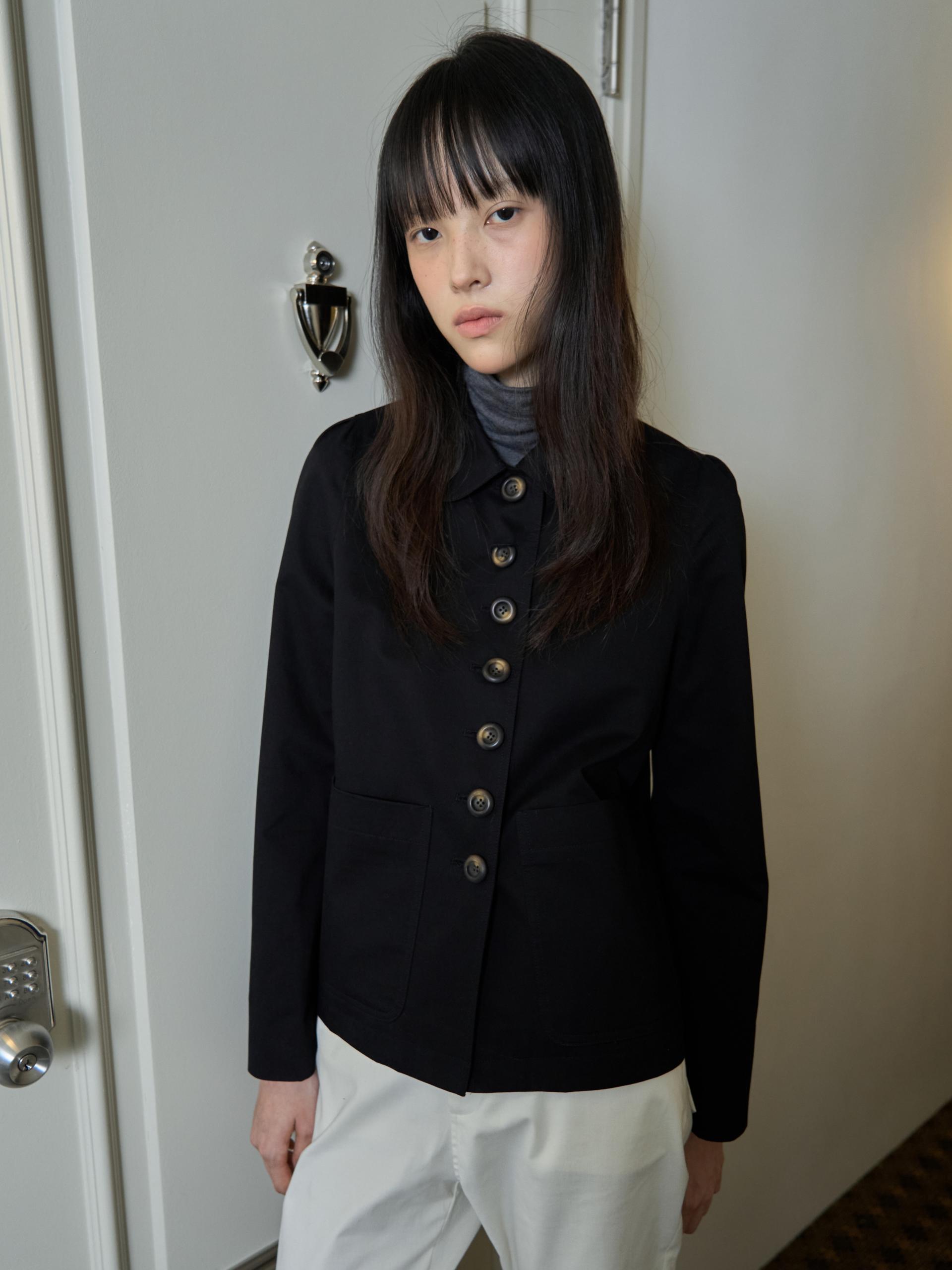 BUTTON DETAIL LOVELY JACKET_BLACK