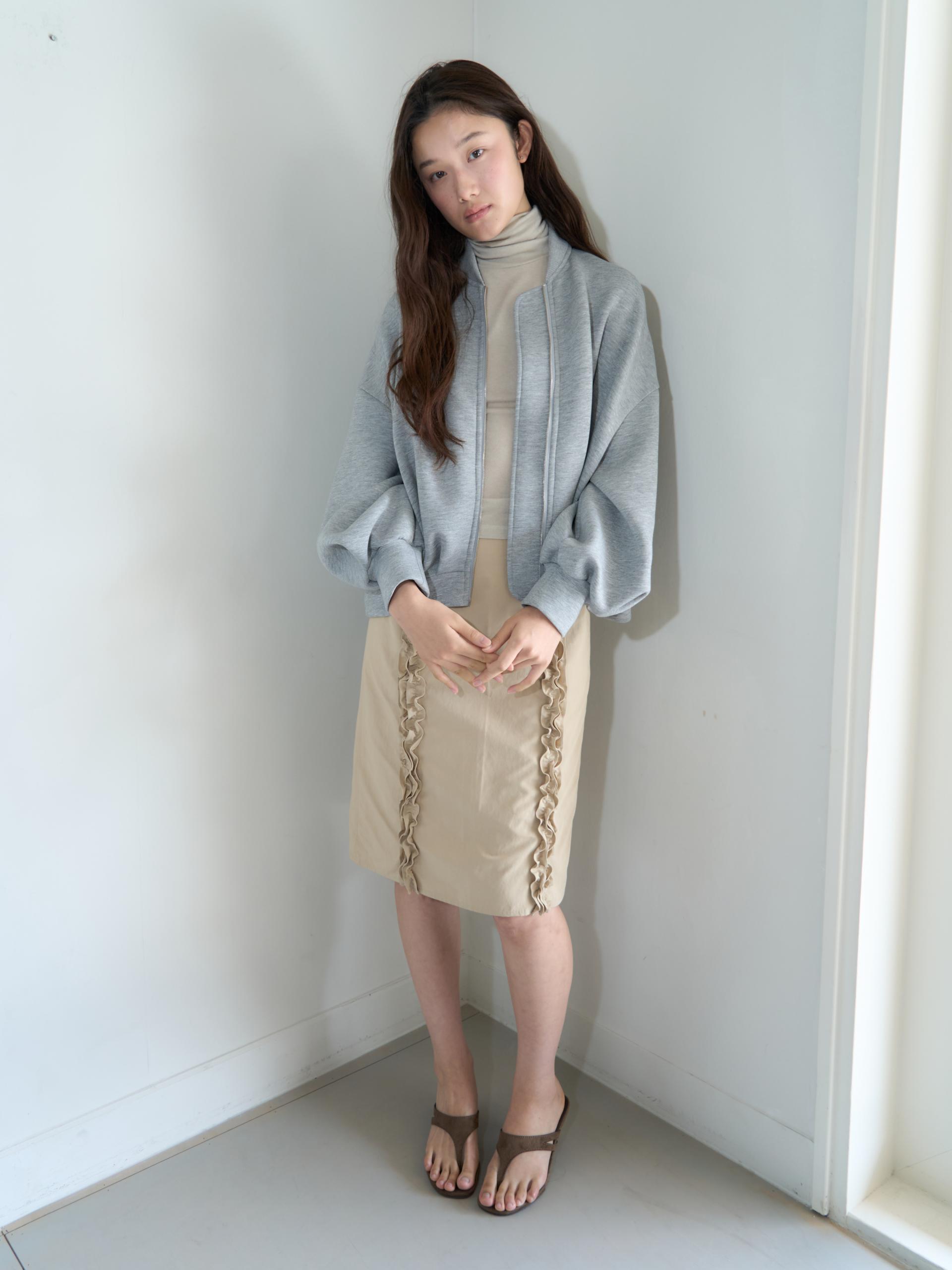 NEOPRENE PINTUCK JACKET_GRAY