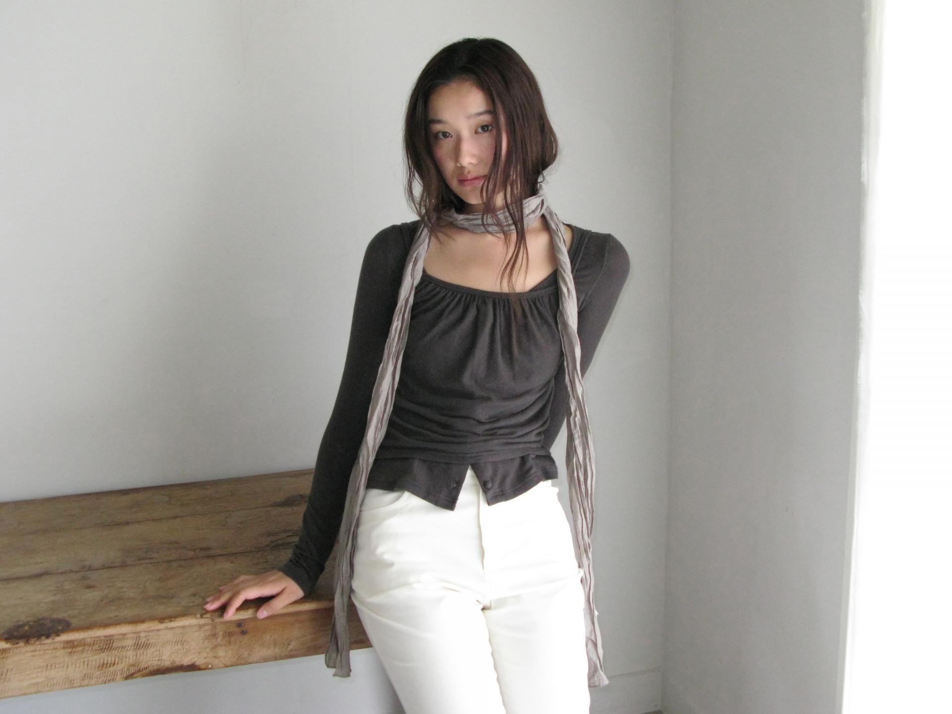 COZY SOFT CARDIGAN&TANK SET_CHARCOAL