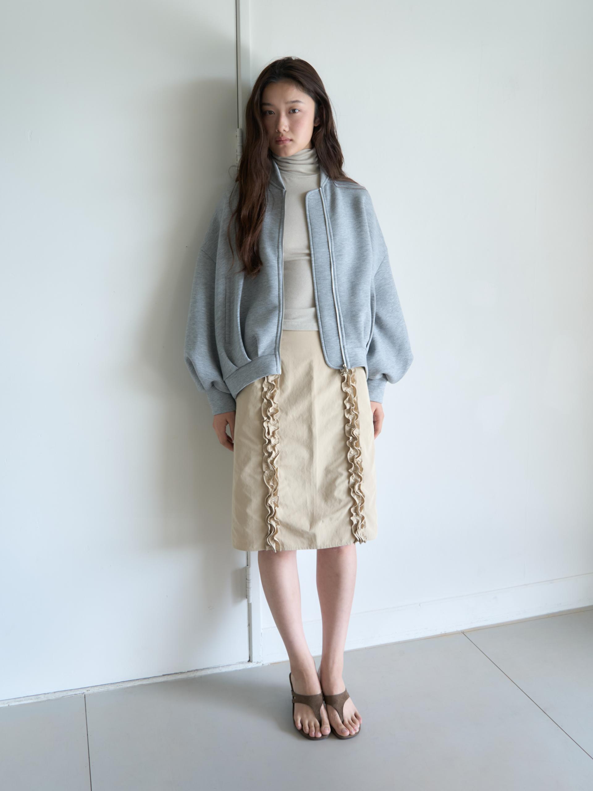 NEOPRENE PINTUCK JACKET_GRAY