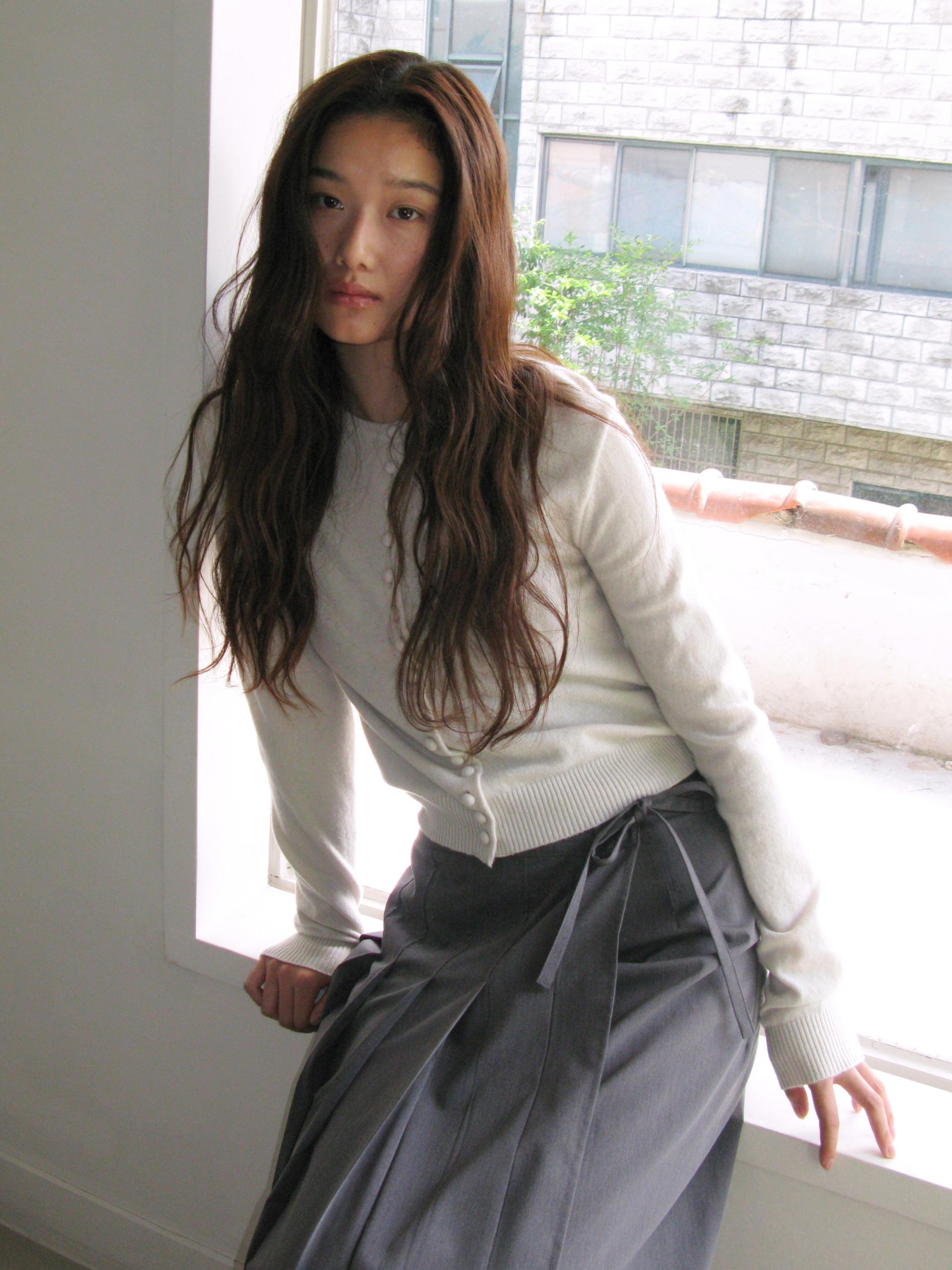 MERINO CASHMERE BUTTON CARDIGAN_IVORY