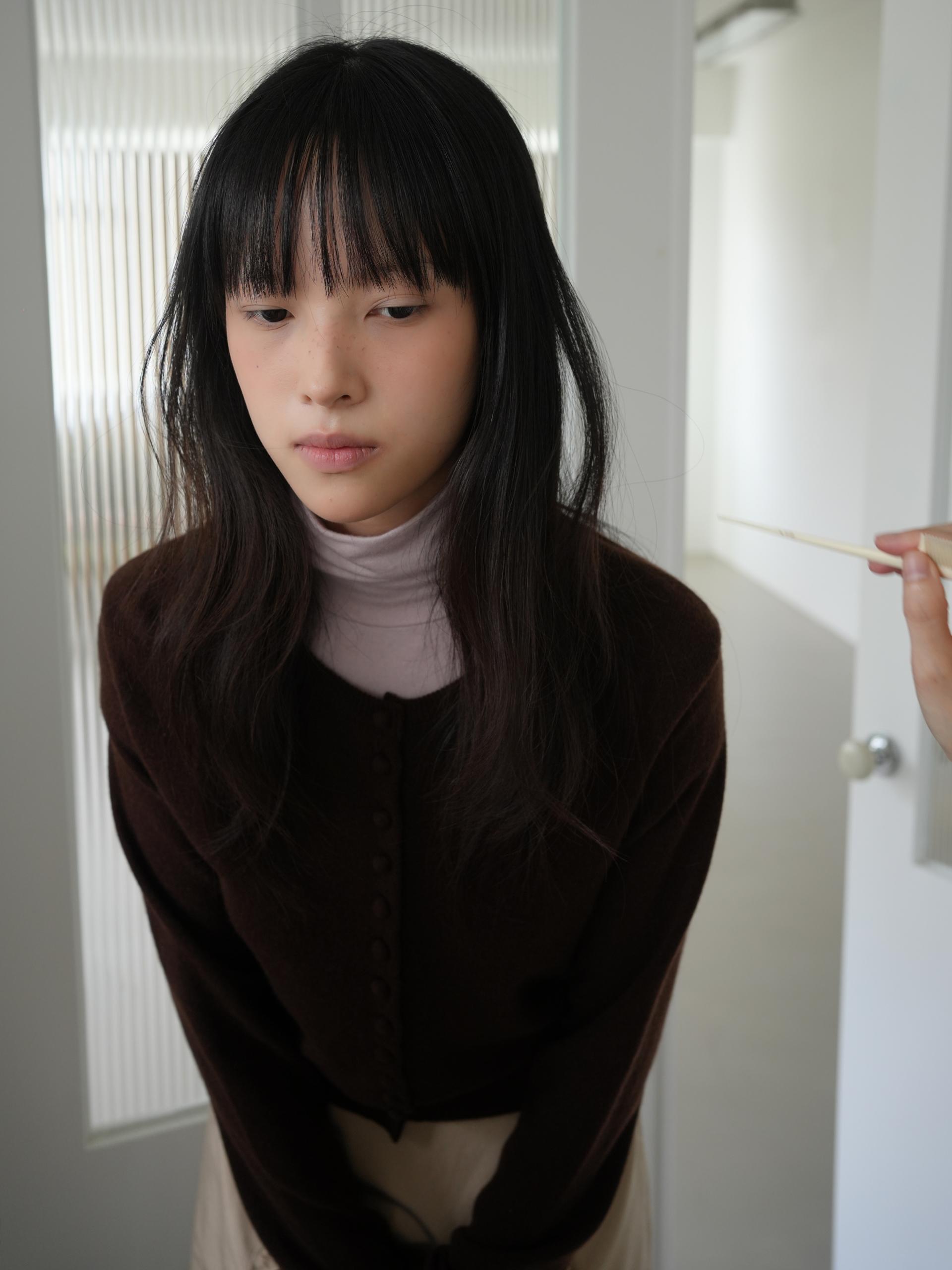 MERINO CASHMERE BUTTON CARDIGAN_BROWN