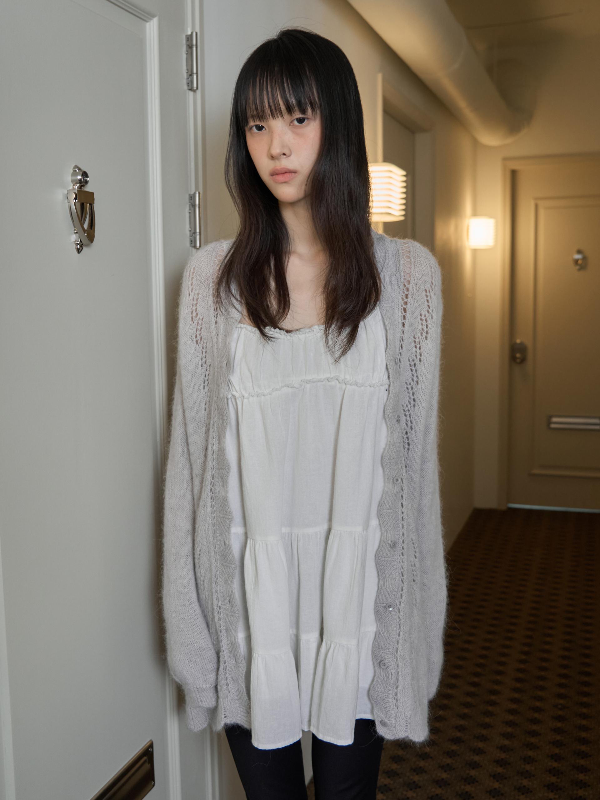 ALPACA LOOSE KNIT LONG CARDIGAN_LIGHT GRAY