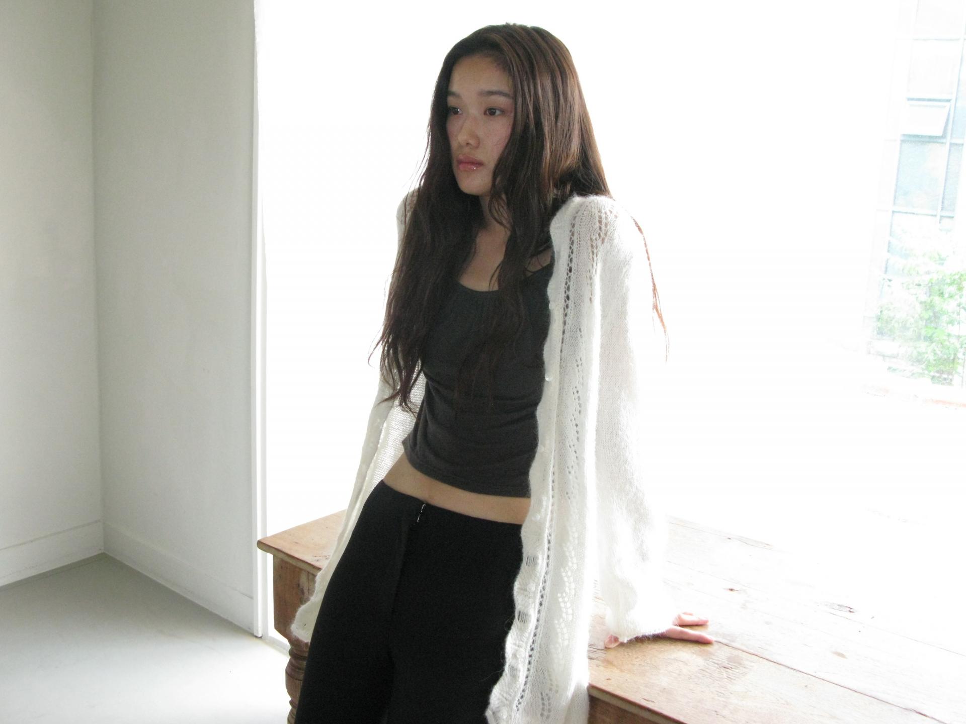 ALPACA LOOSE KNIT LONG CARDIGAN_IVORY