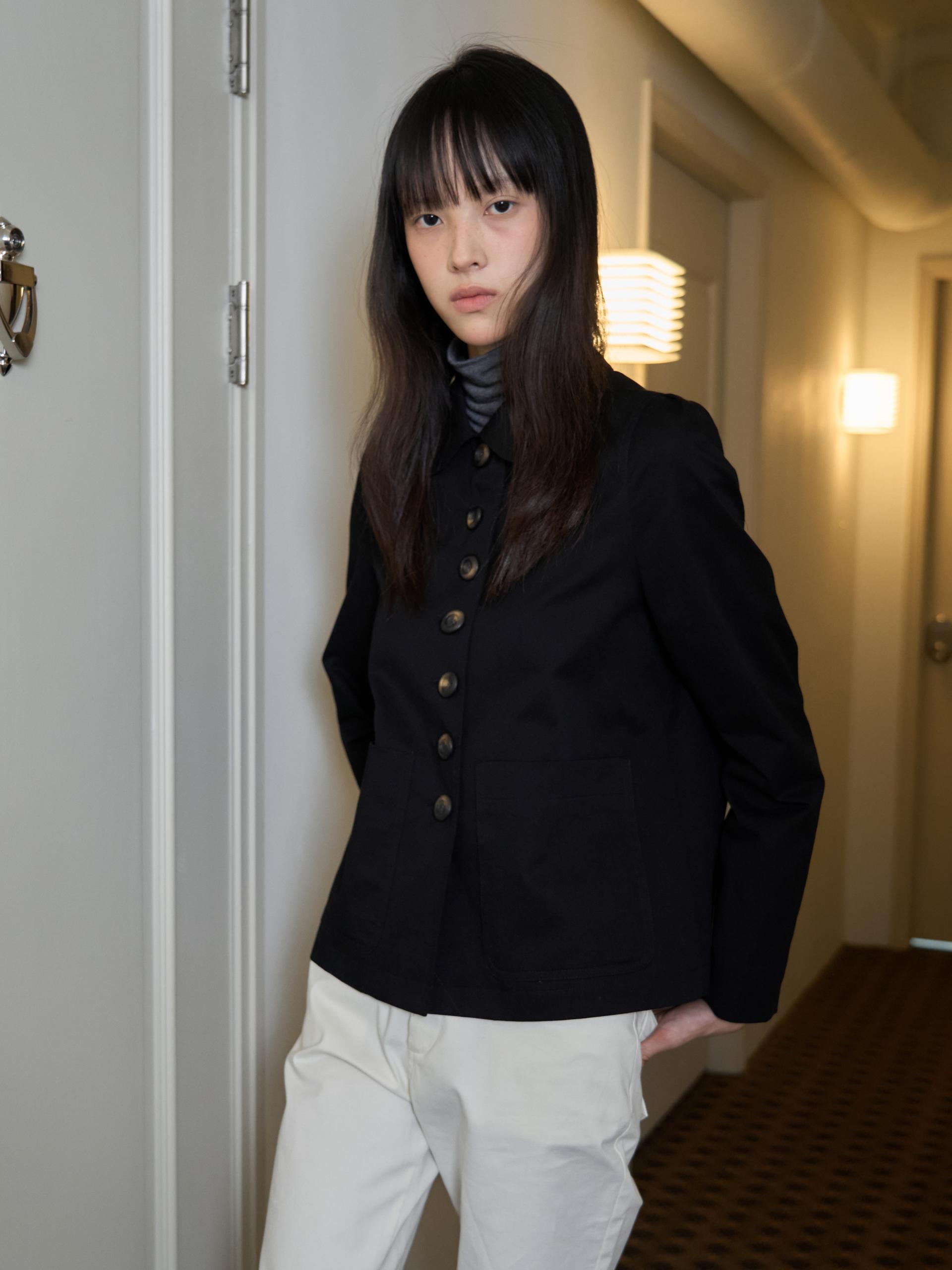 BUTTON DETAIL LOVELY JACKET_BLACK