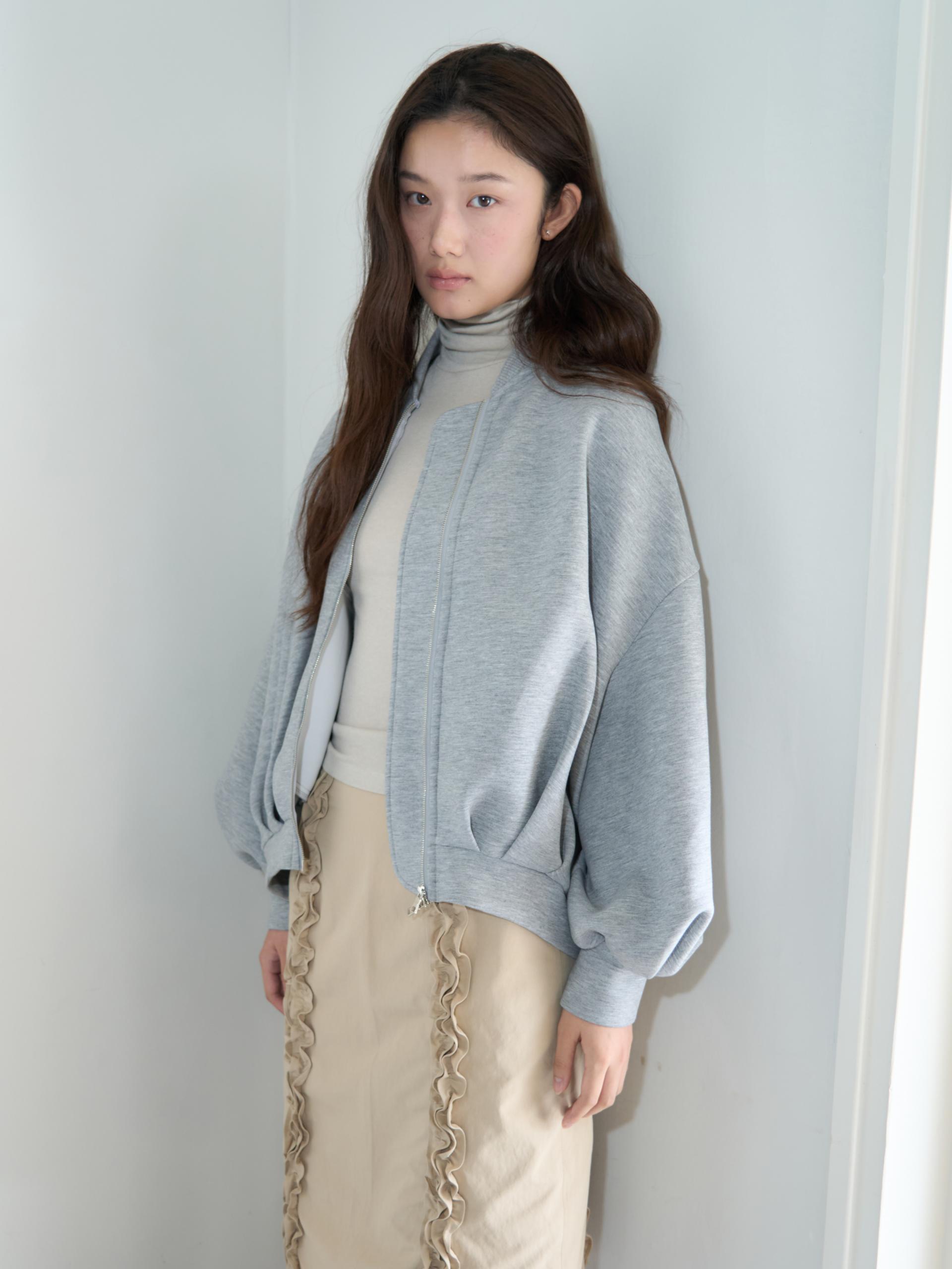 NEOPRENE PINTUCK JACKET_GRAY