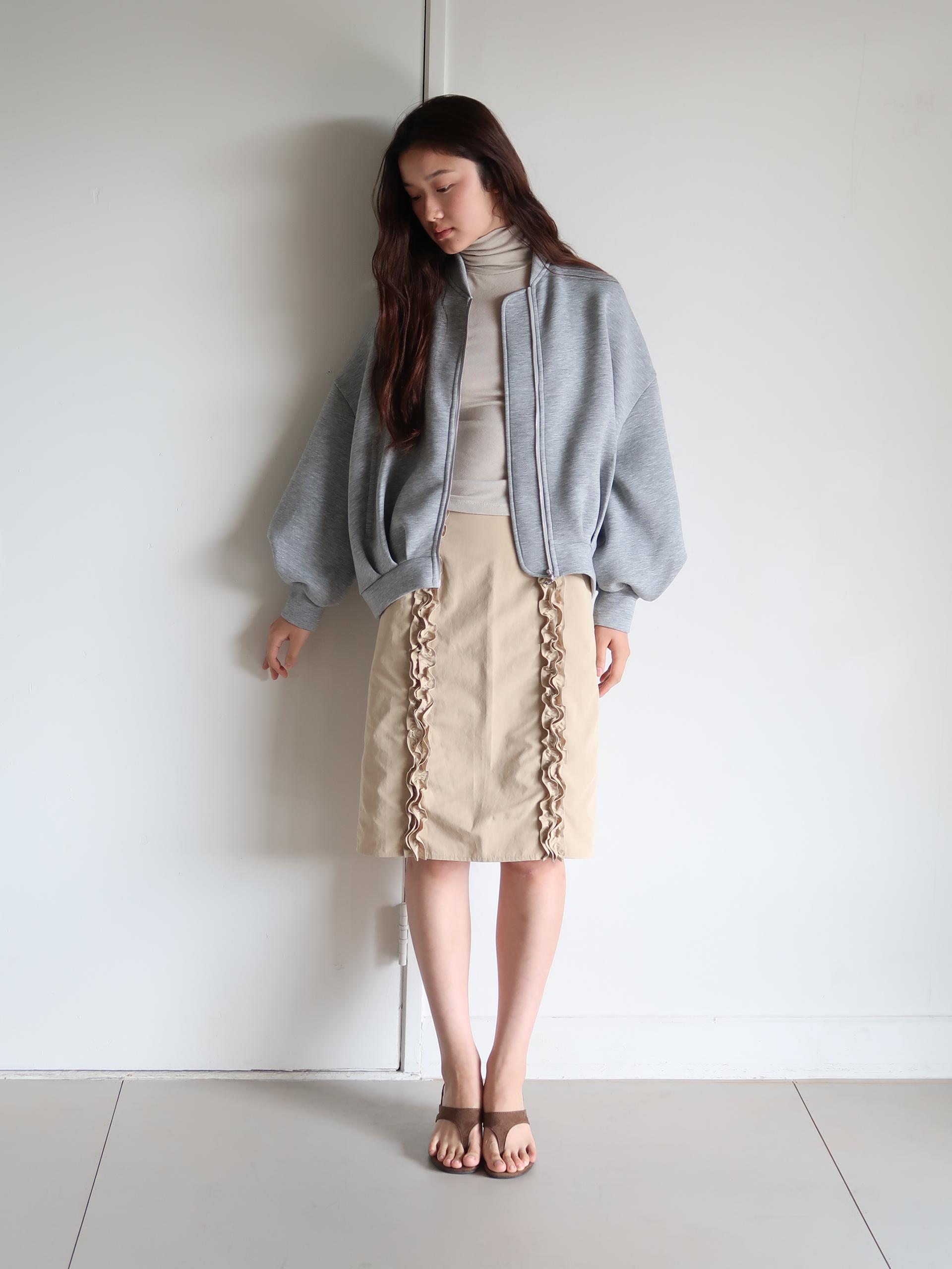 NEOPRENE PINTUCK JACKET_GRAY