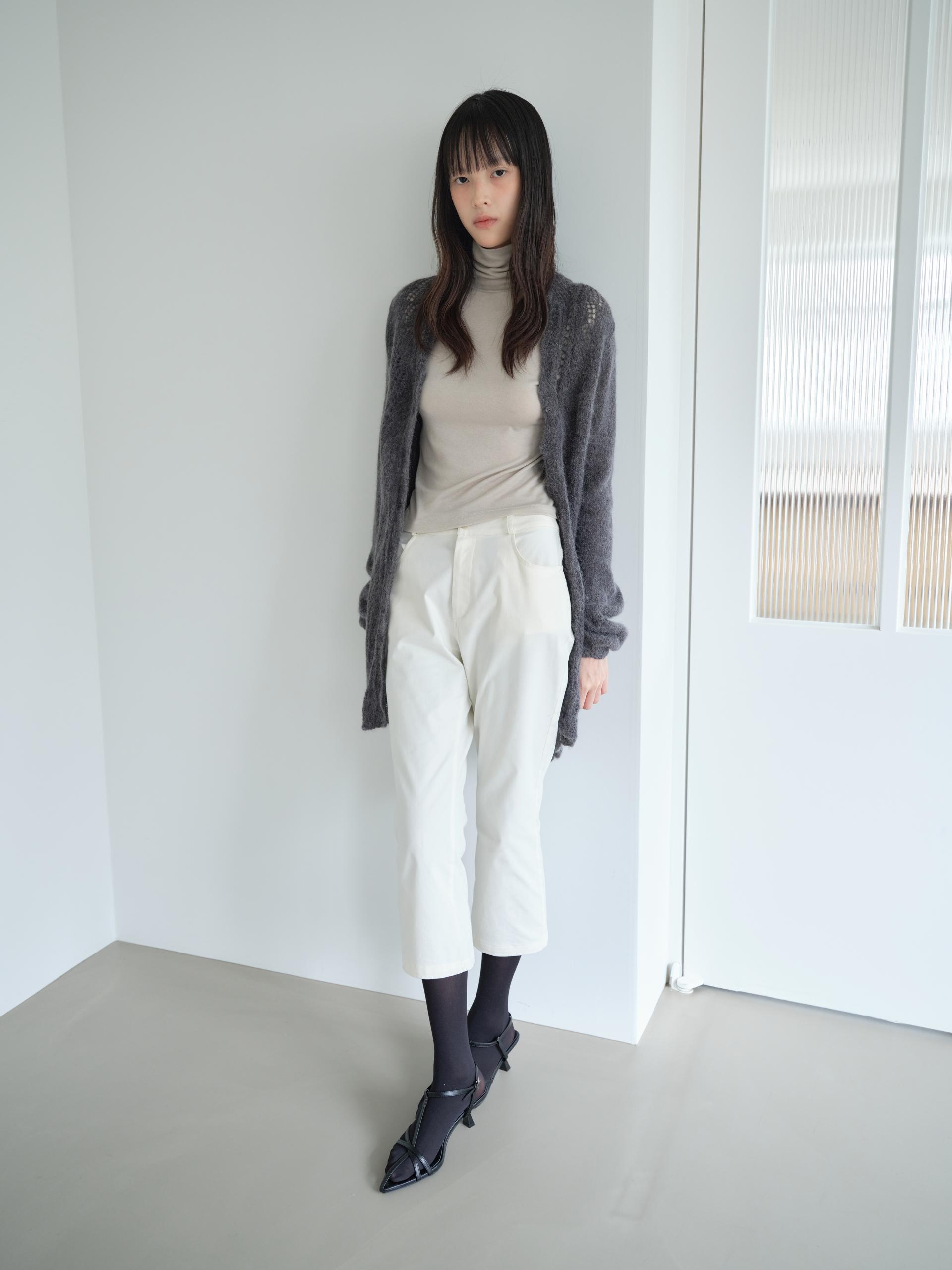 ALPACA LOOSE KNIT LONG CARDIGAN_CHARCOAL