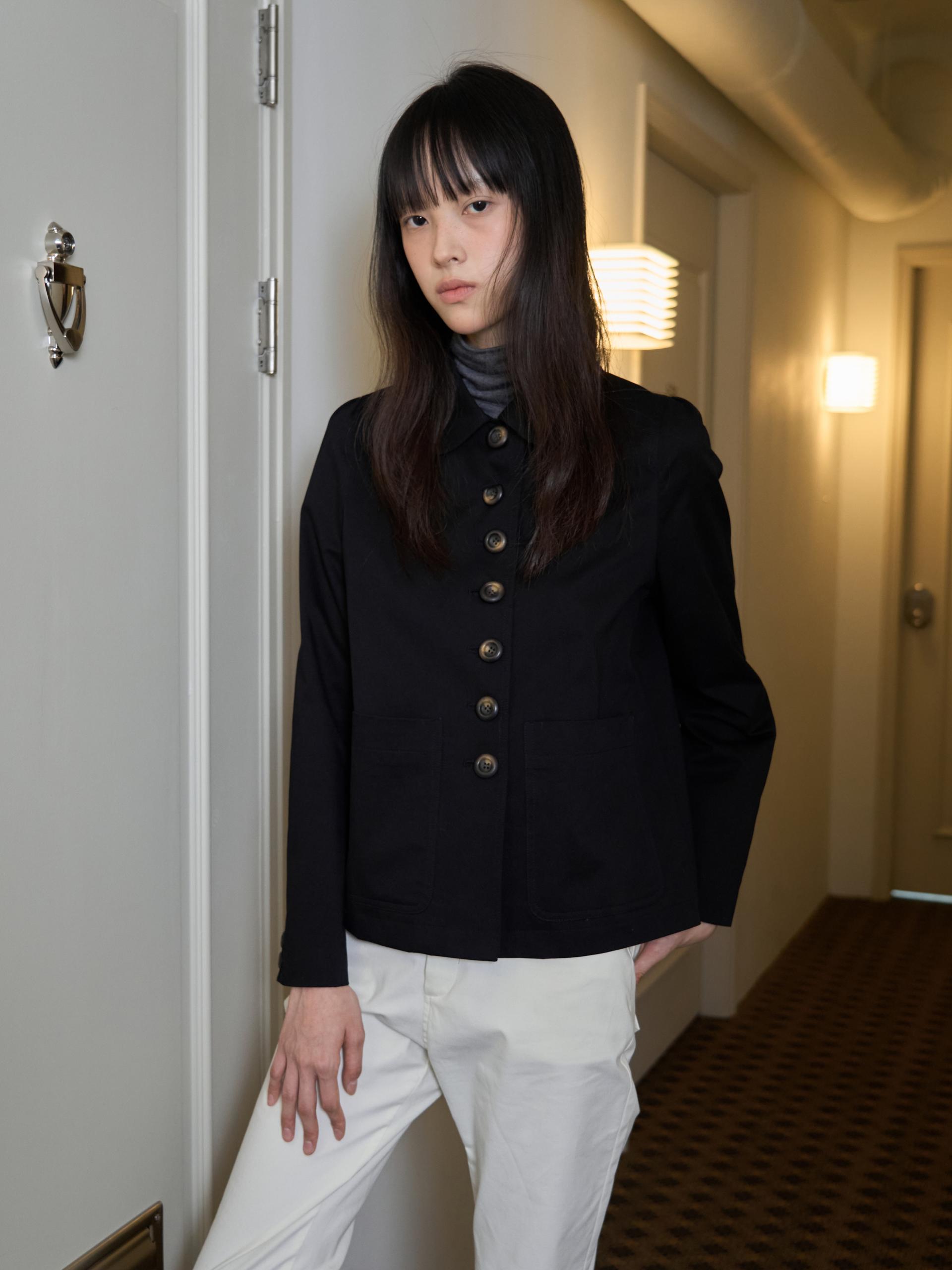 BUTTON DETAIL LOVELY JACKET_BLACK