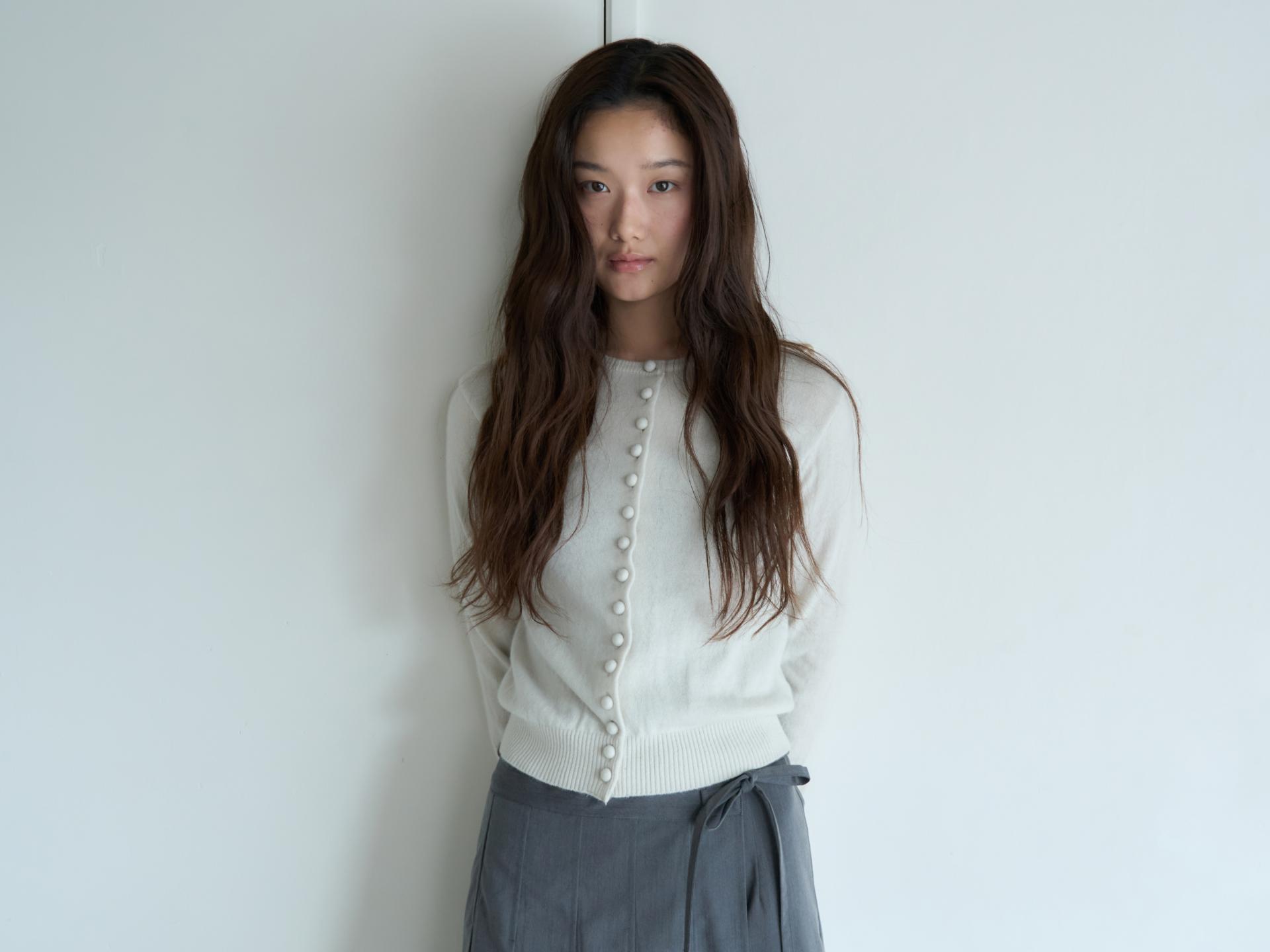 MERINO CASHMERE BUTTON CARDIGAN_IVORY
