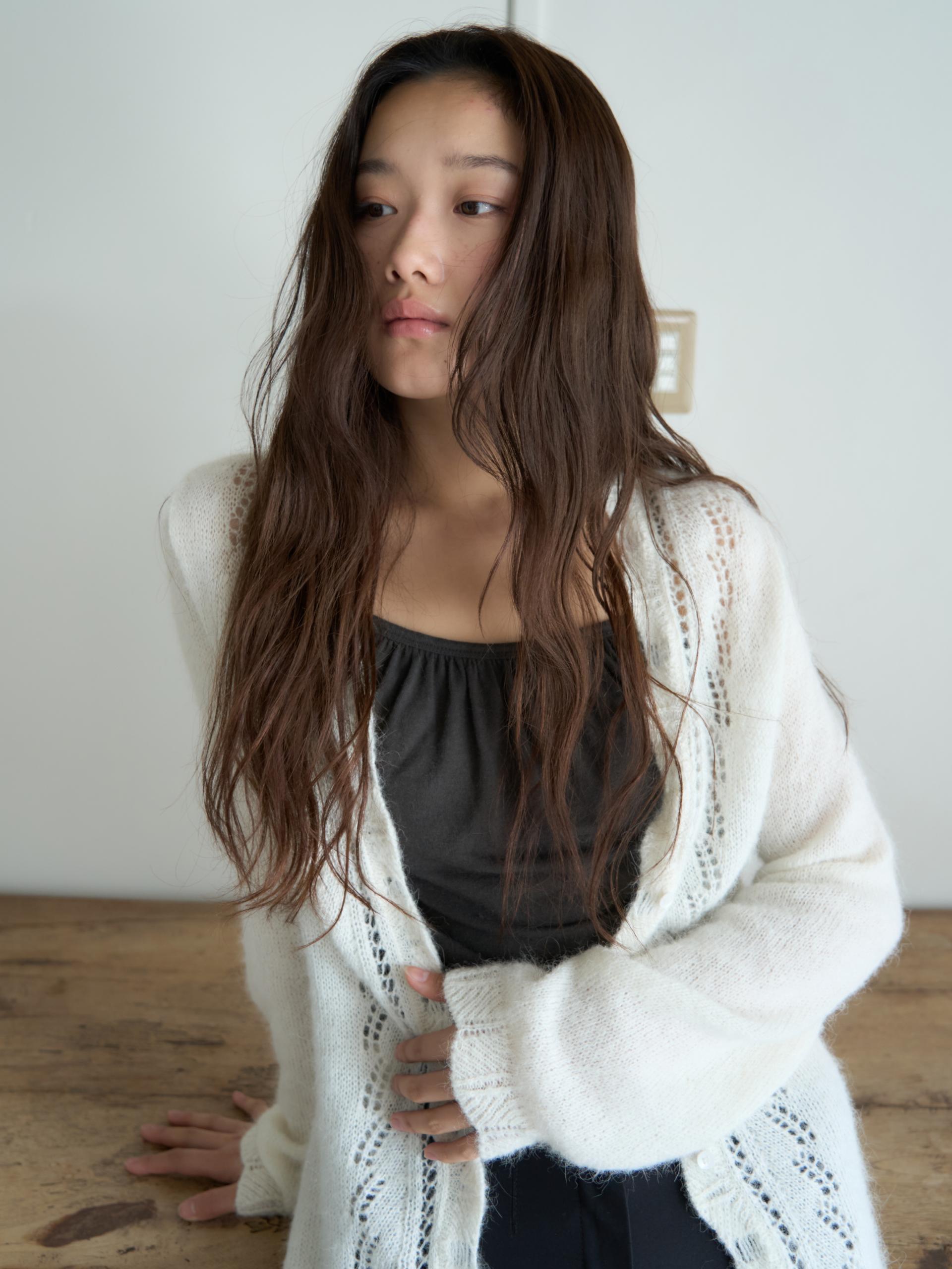 ALPACA LOOSE KNIT LONG CARDIGAN_IVORY