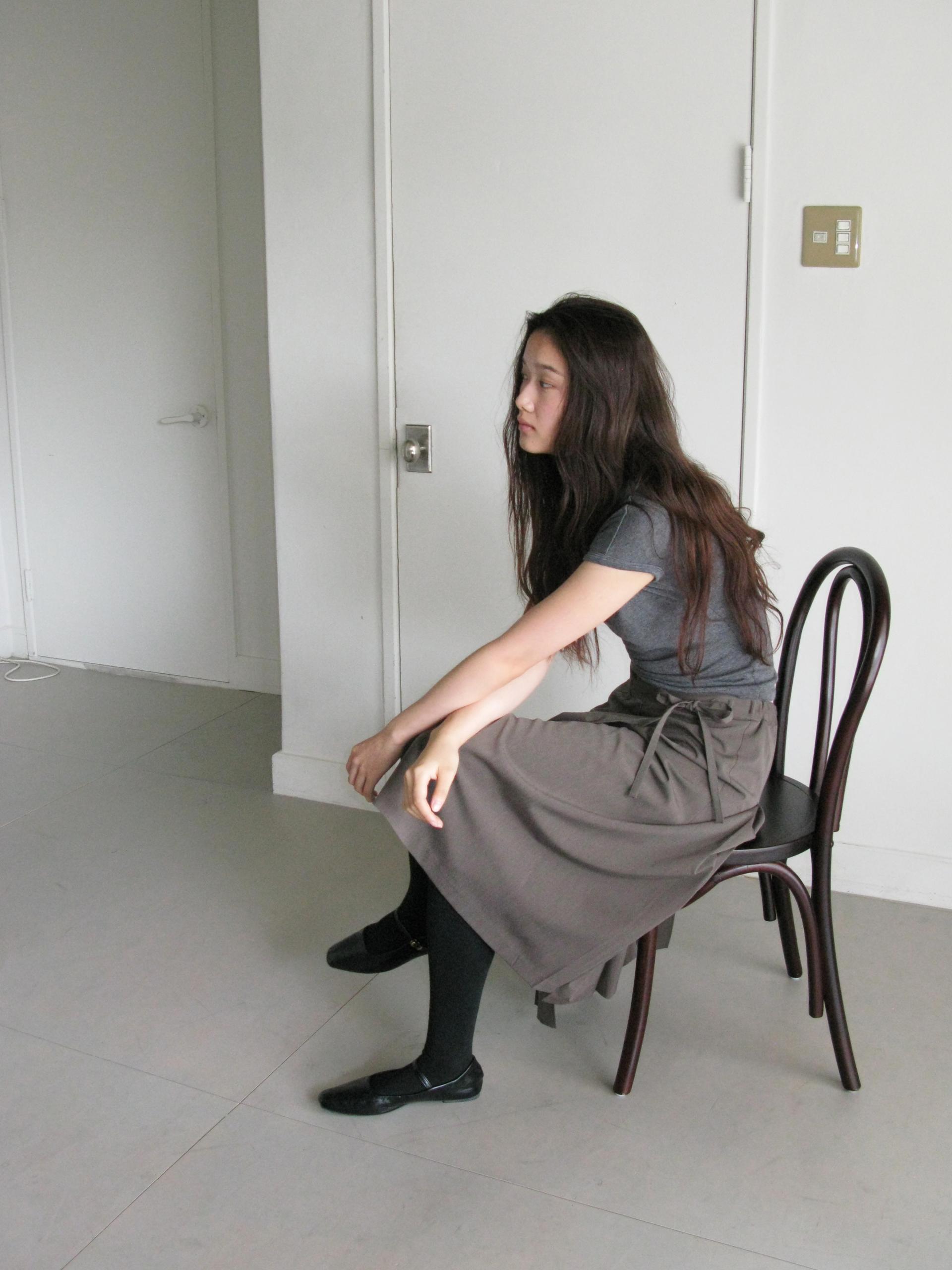 WRAP PLEATED LONG SKIRT_BROWN