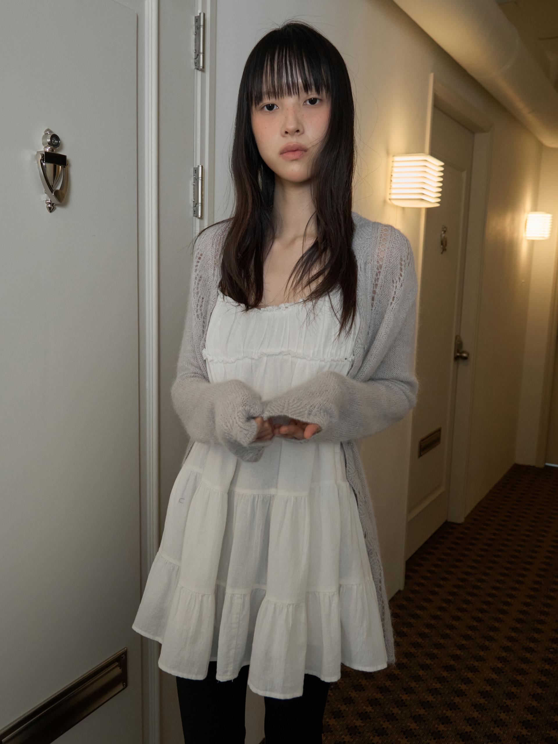 ALPACA LOOSE KNIT LONG CARDIGAN_LIGHT GRAY