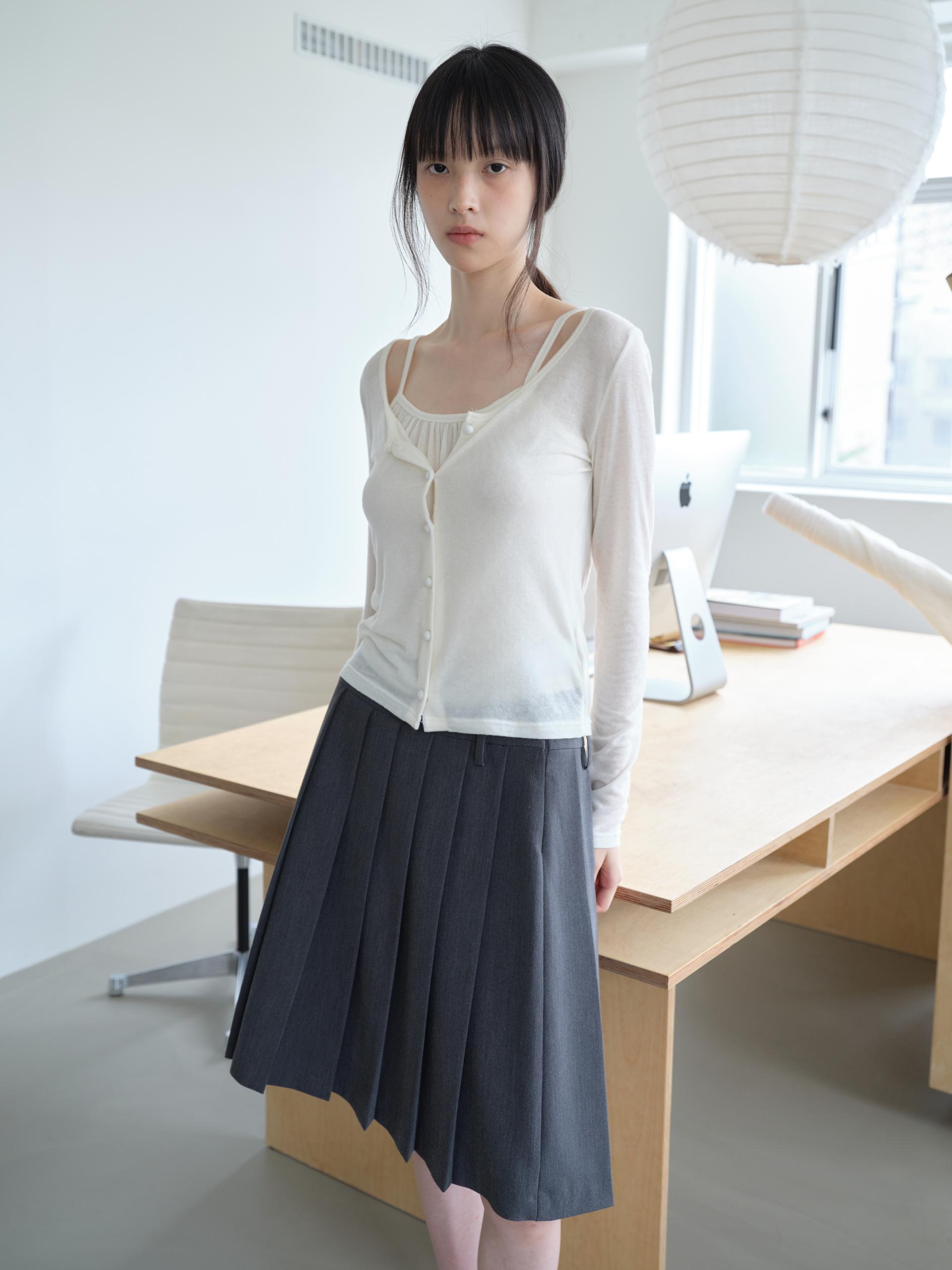 COZY SOFT CARDIGAN&TANK SET_CREAM