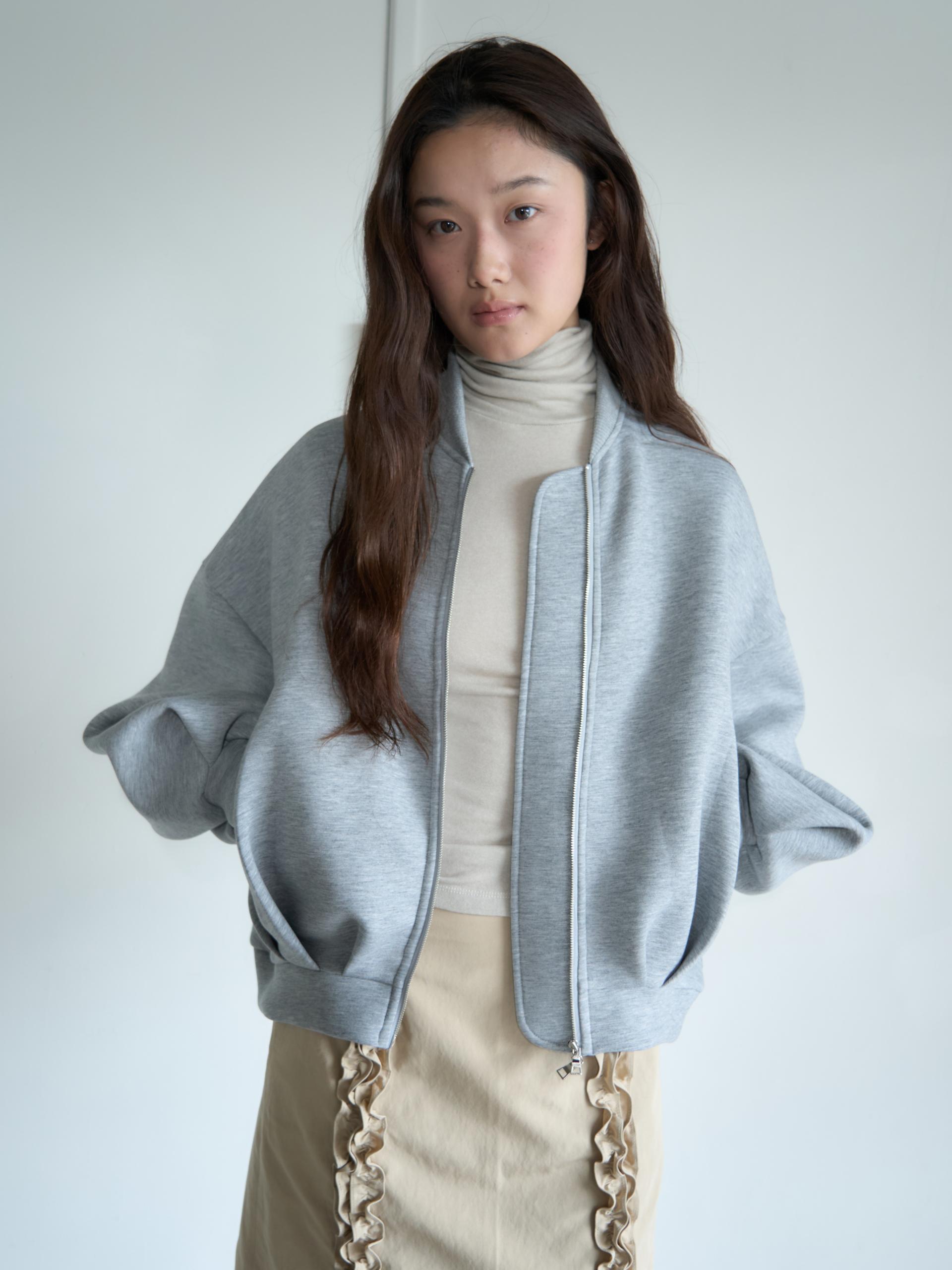 NEOPRENE PINTUCK JACKET_GRAY