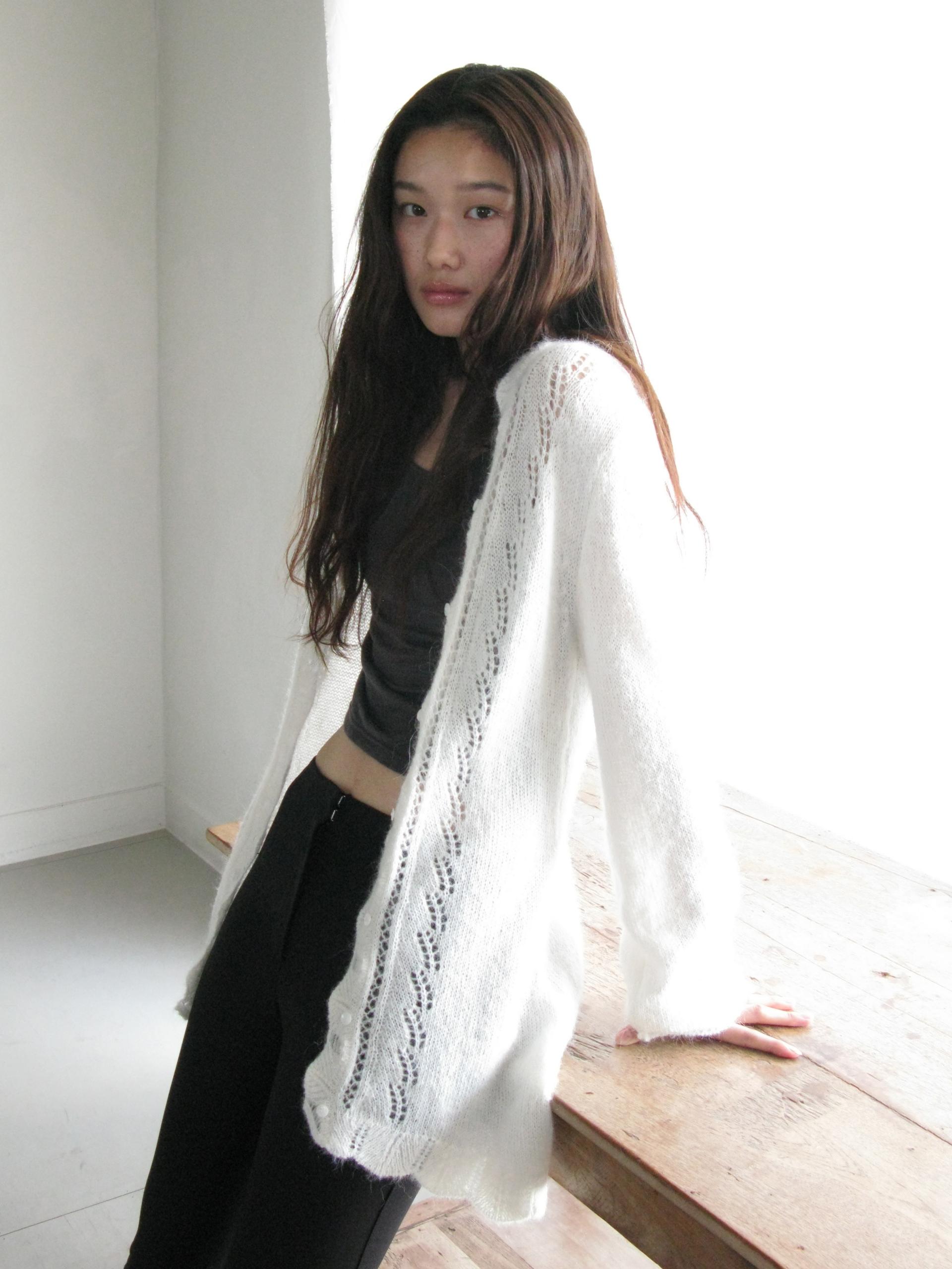 ALPACA LOOSE KNIT LONG CARDIGAN_IVORY