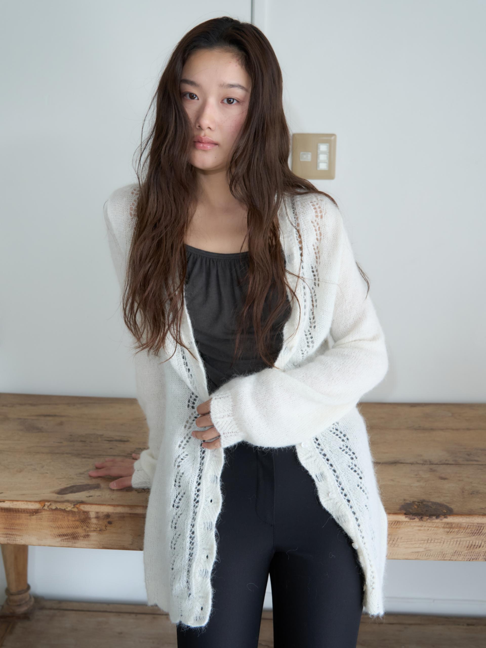 ALPACA LOOSE KNIT LONG CARDIGAN_IVORY