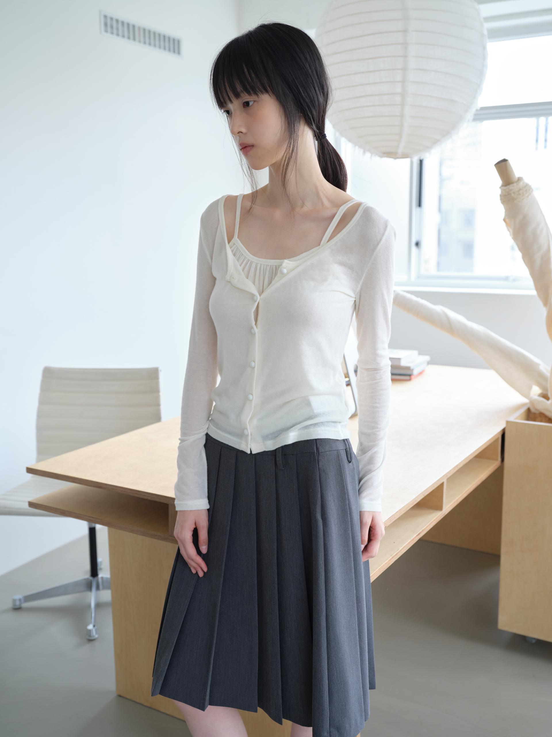 COZY SOFT CARDIGAN&TANK SET_CREAM