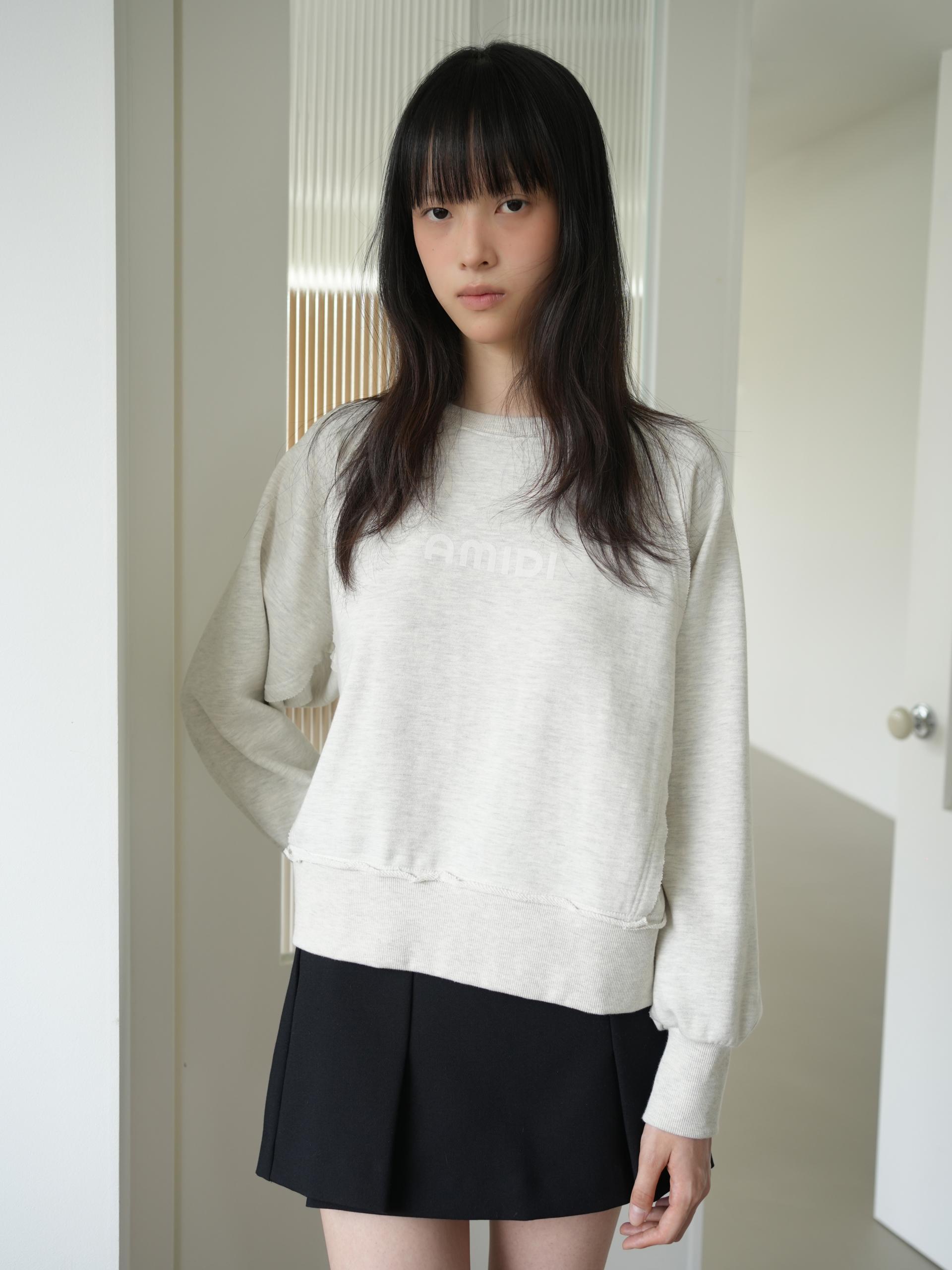 CUT-OFF SWEATSHIRT_MELANGE