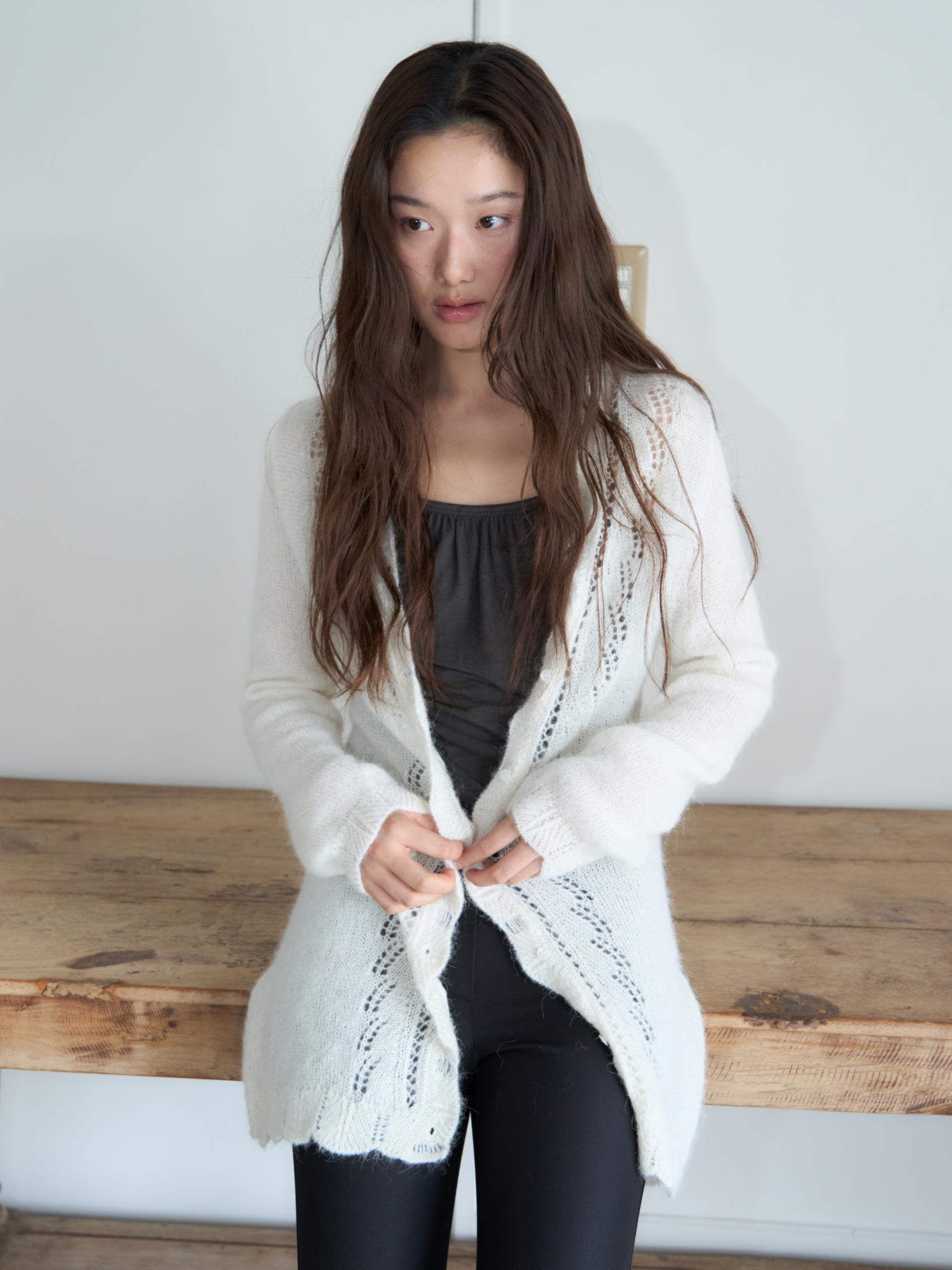 ALPACA LOOSE KNIT LONG CARDIGAN_IVORY