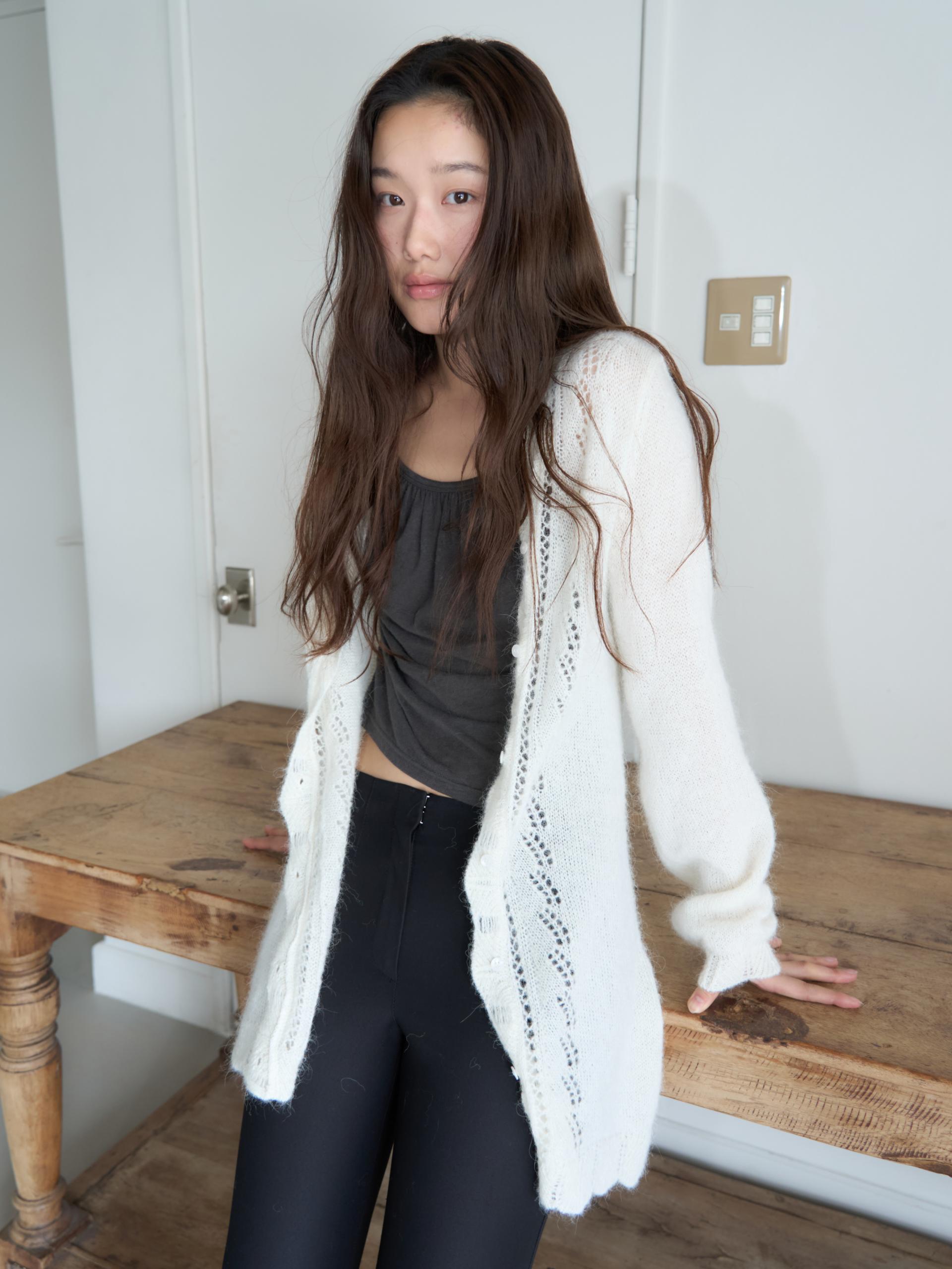 ALPACA LOOSE KNIT LONG CARDIGAN_IVORY