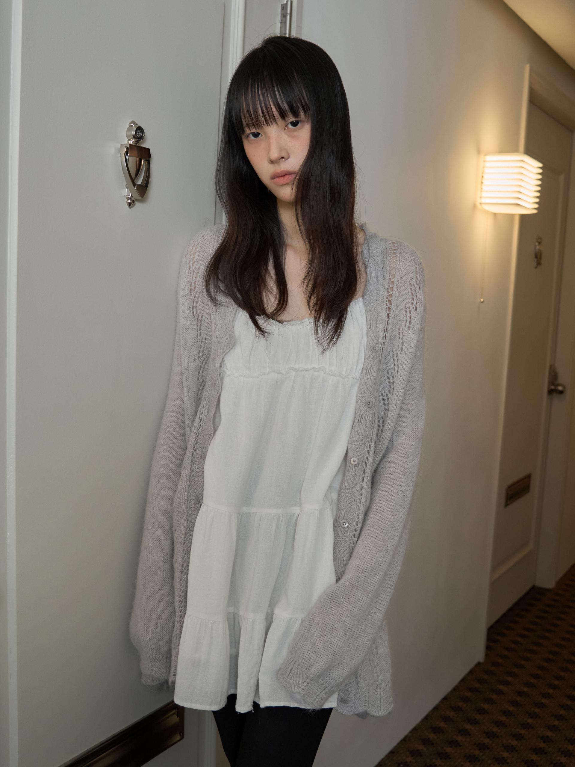 ALPACA LOOSE KNIT LONG CARDIGAN_LIGHT GRAY