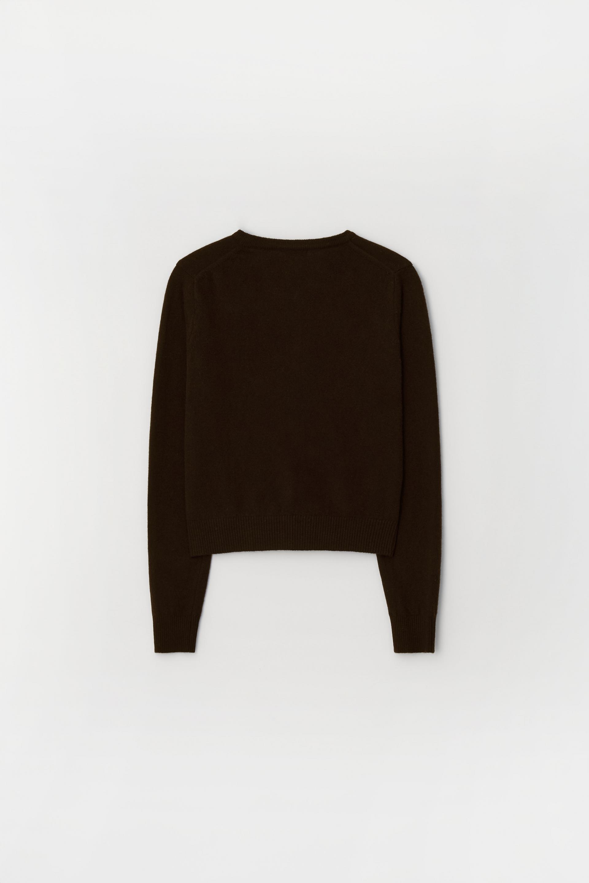 MERINO CASHMERE BUTTON CARDIGAN_BROWN