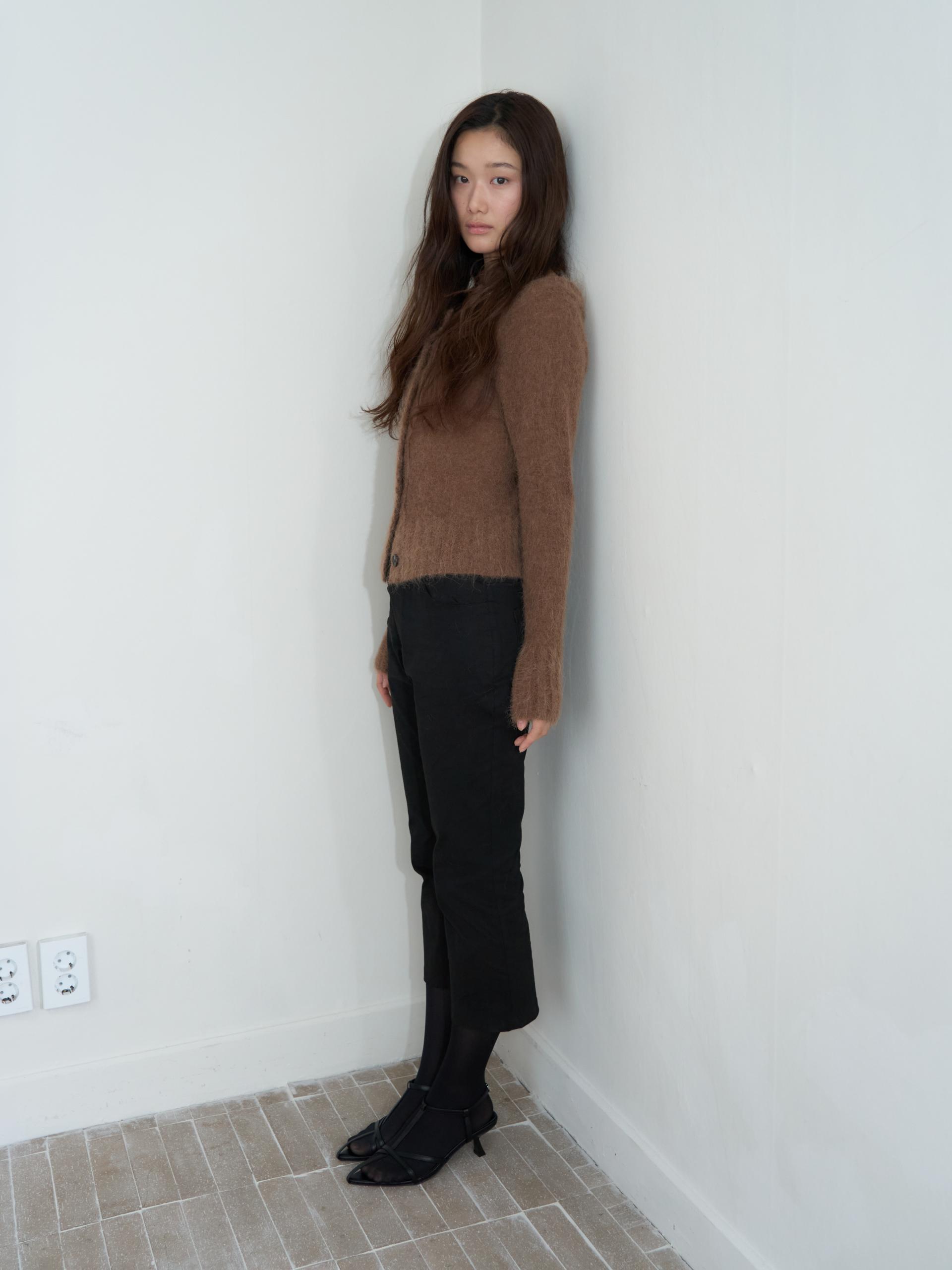 MERINO WOOL ALPACA OFF-SHOULDER CARDIGAN_BROWN
