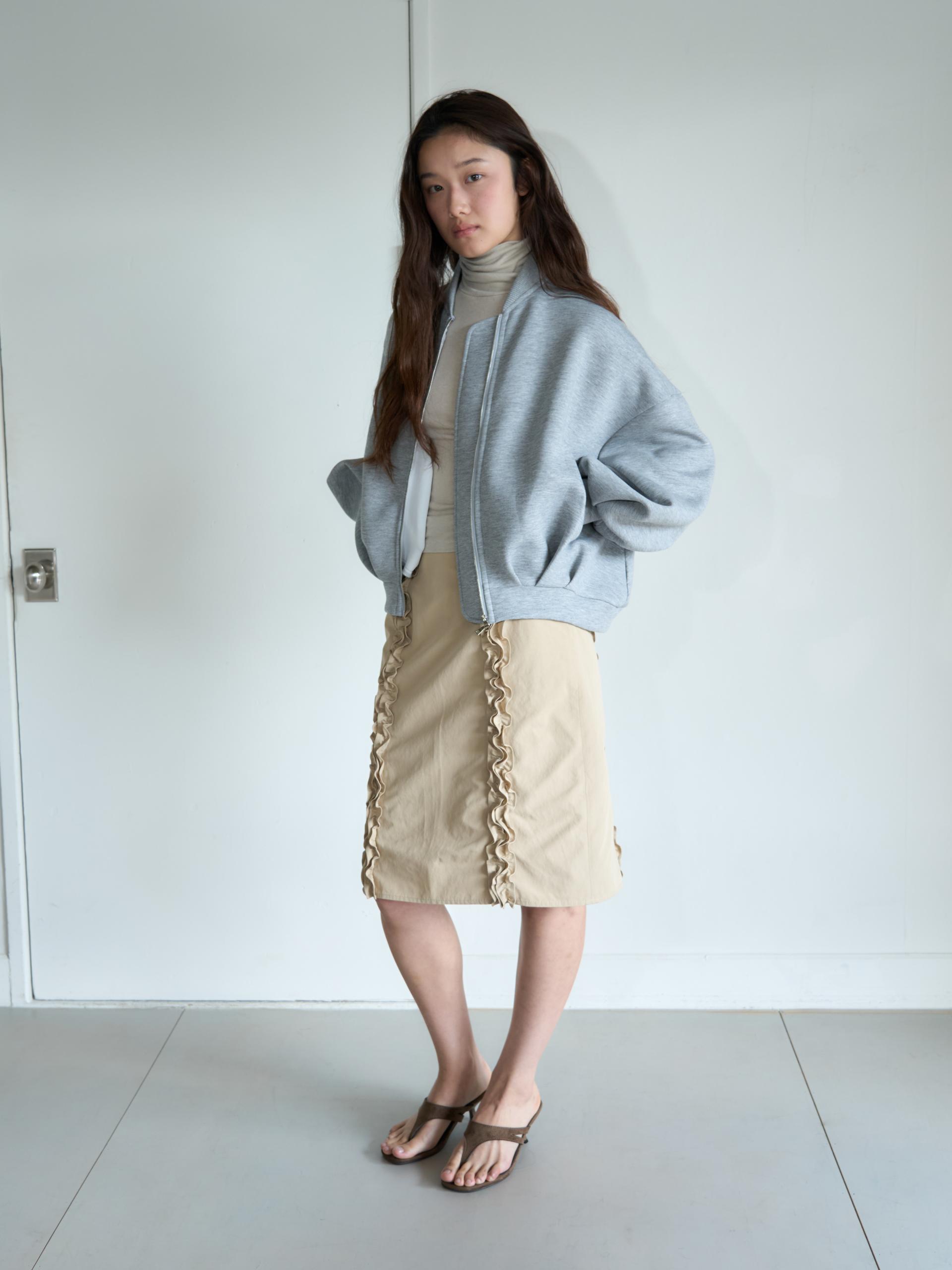NEOPRENE PINTUCK JACKET_GRAY