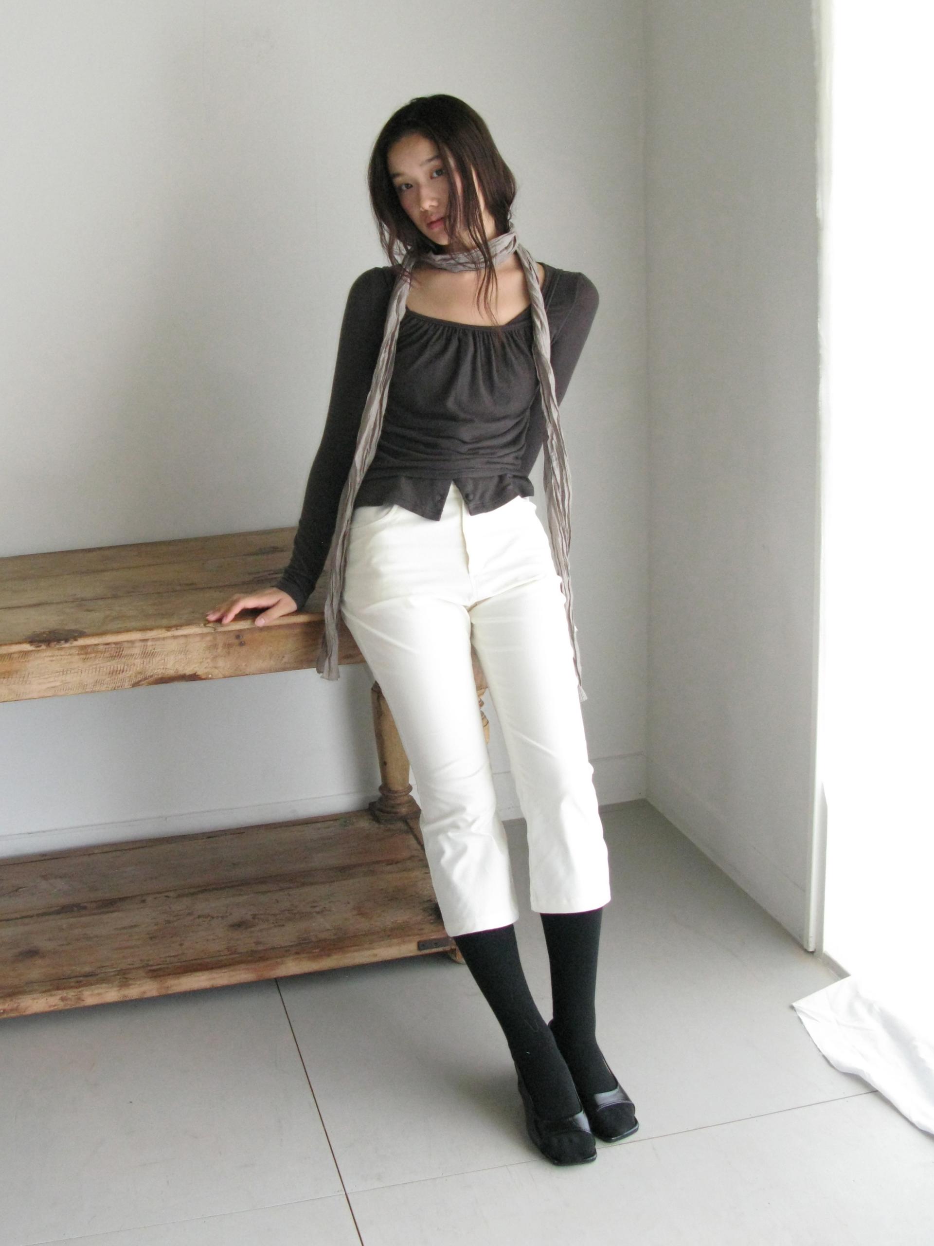 PEACHED CAPRI PANTS_IVORY