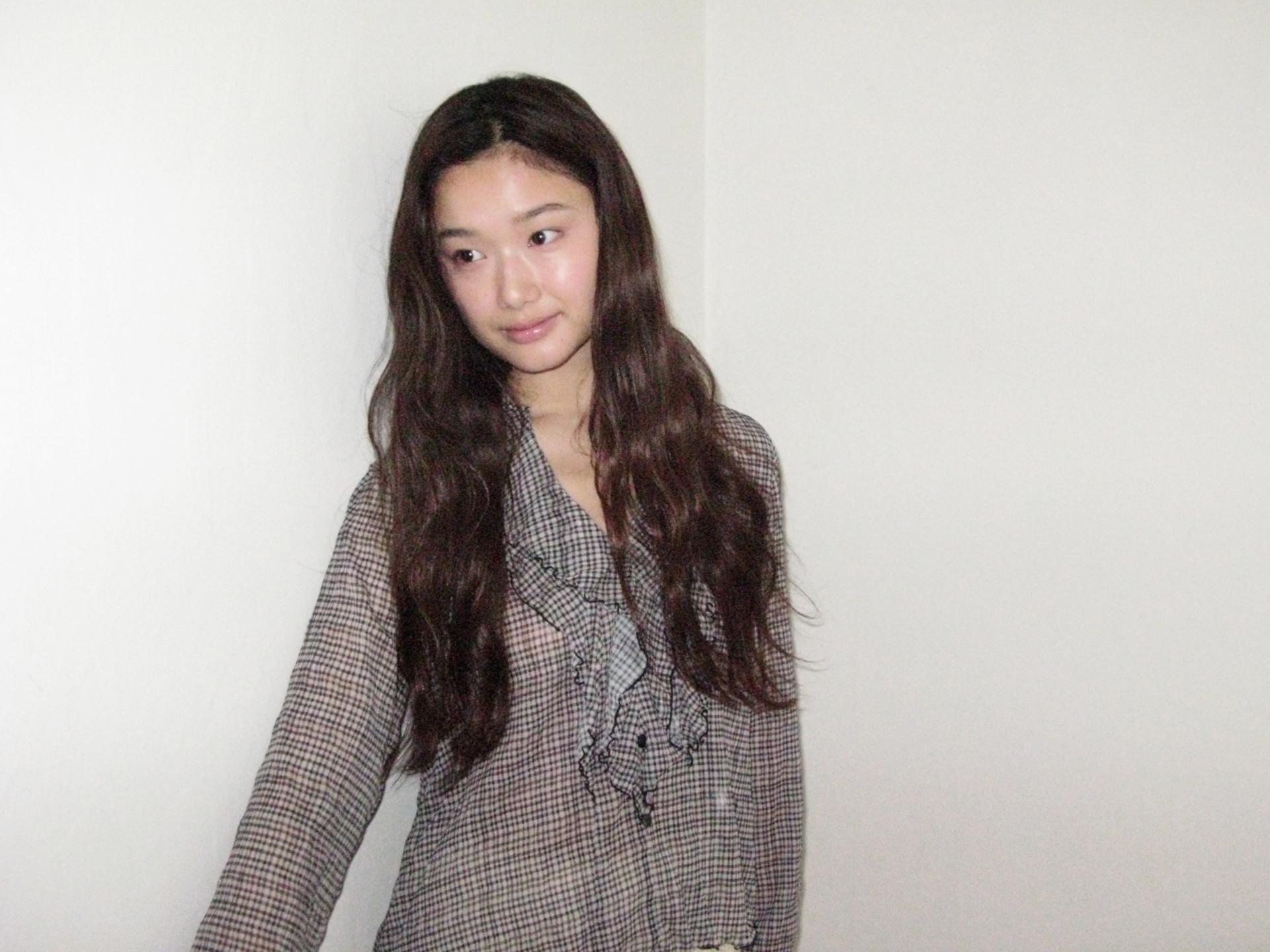 PLAID RUFFLE CHIFFON BLOUSE_BLACK