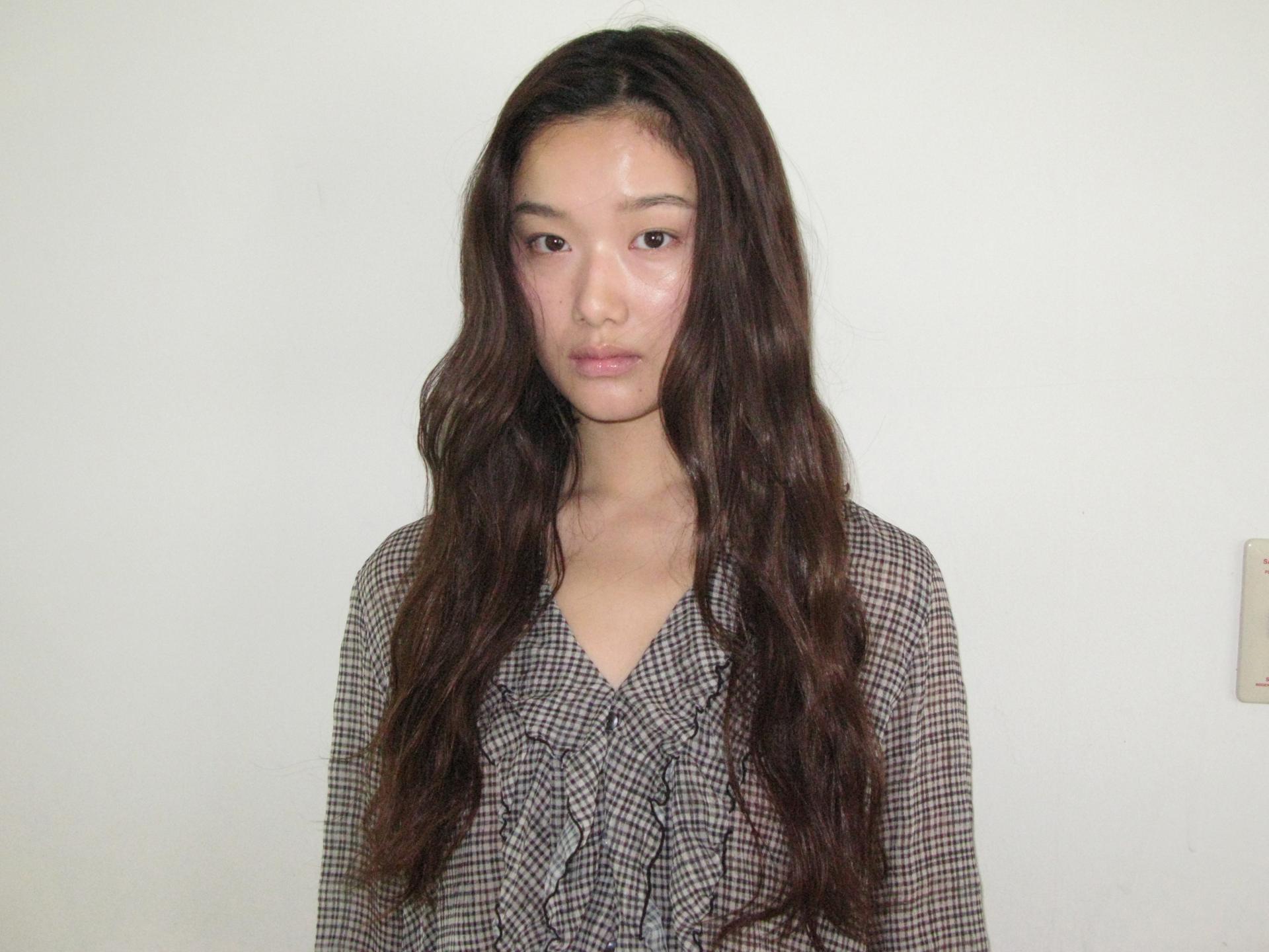 PLAID RUFFLE CHIFFON BLOUSE_BLACK