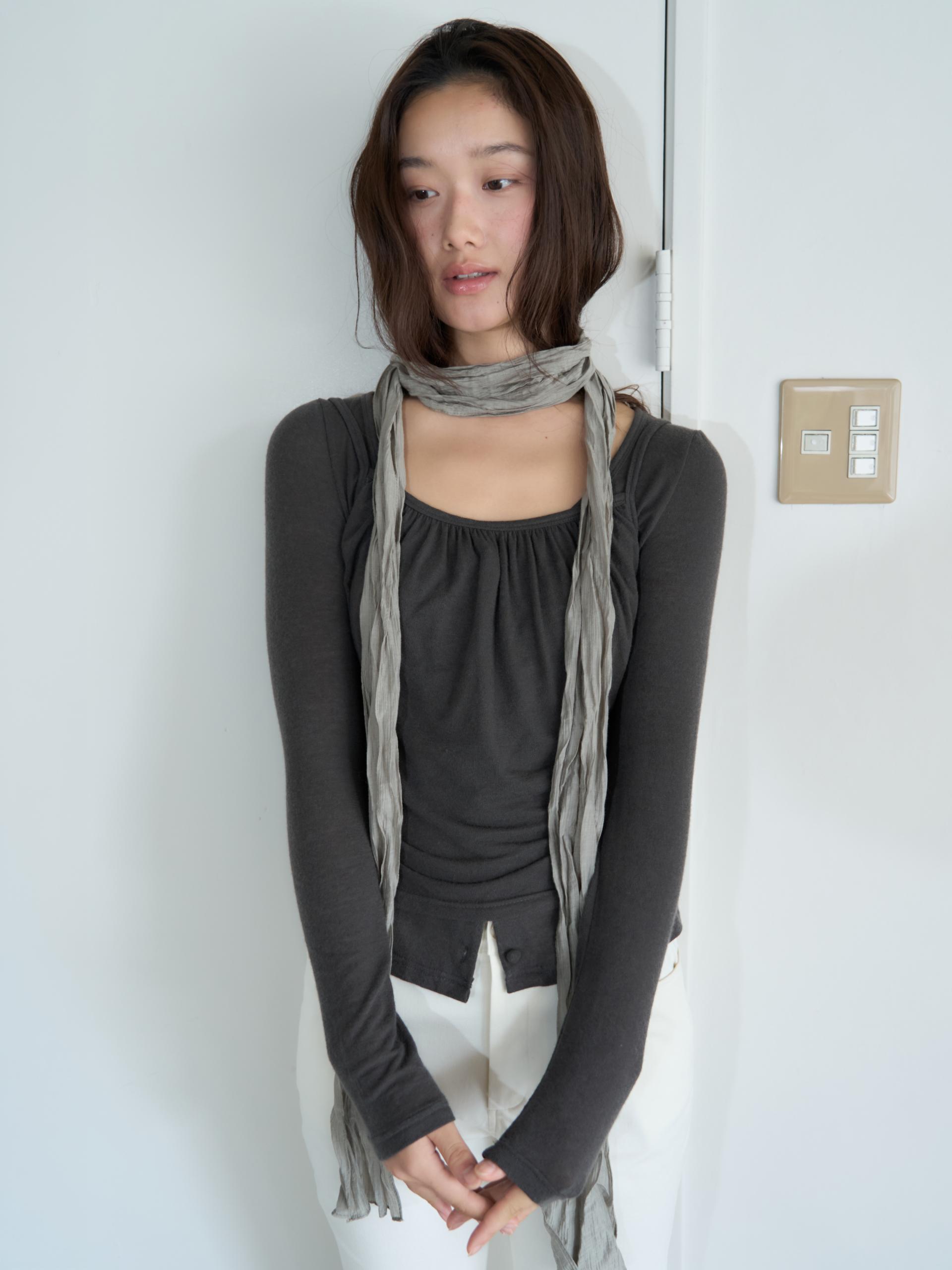 COZY SOFT CARDIGAN&TANK SET_CHARCOAL