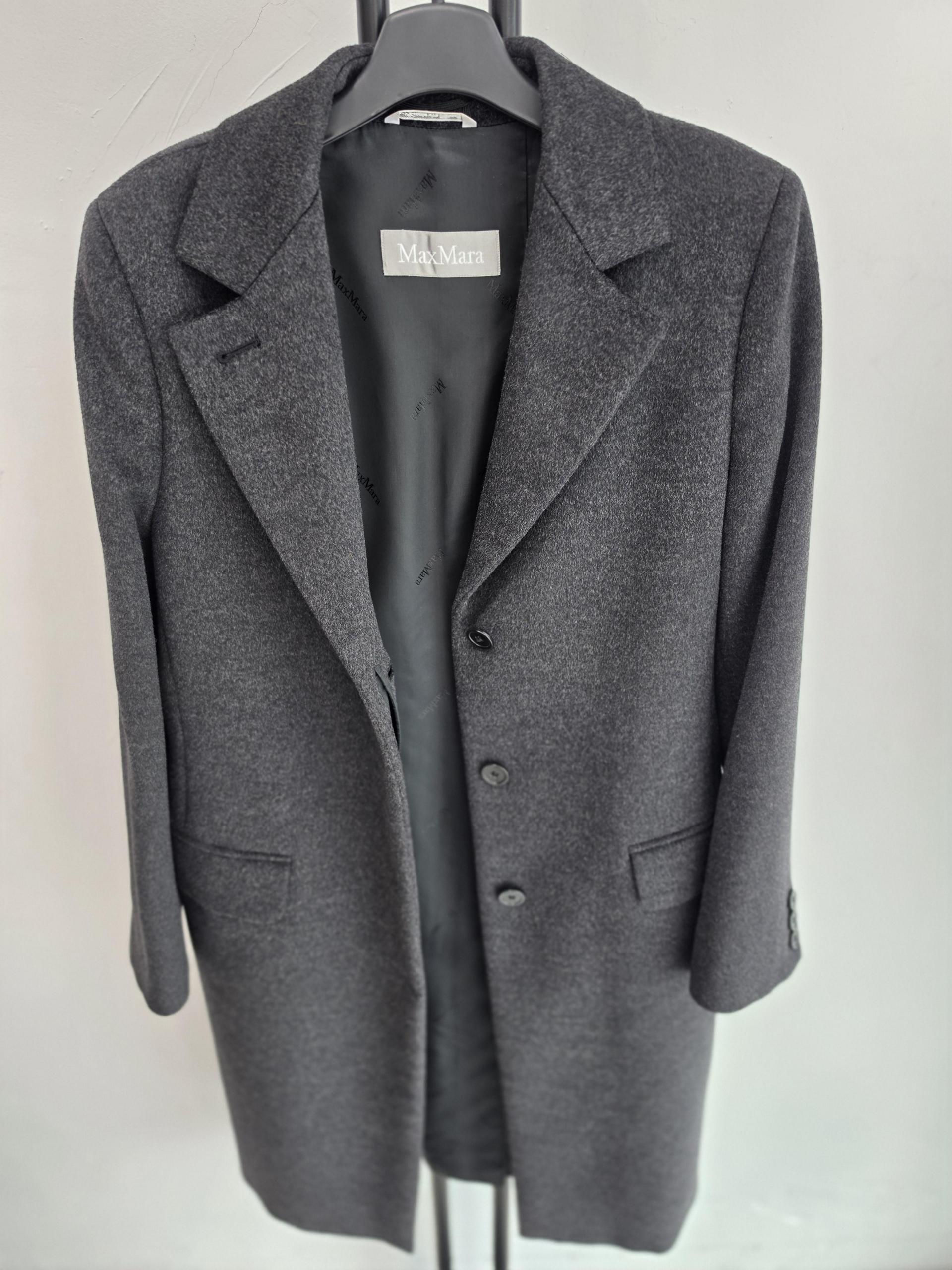 정품 막스마라 MaxMara 코트 여성용 챠콜 그레이