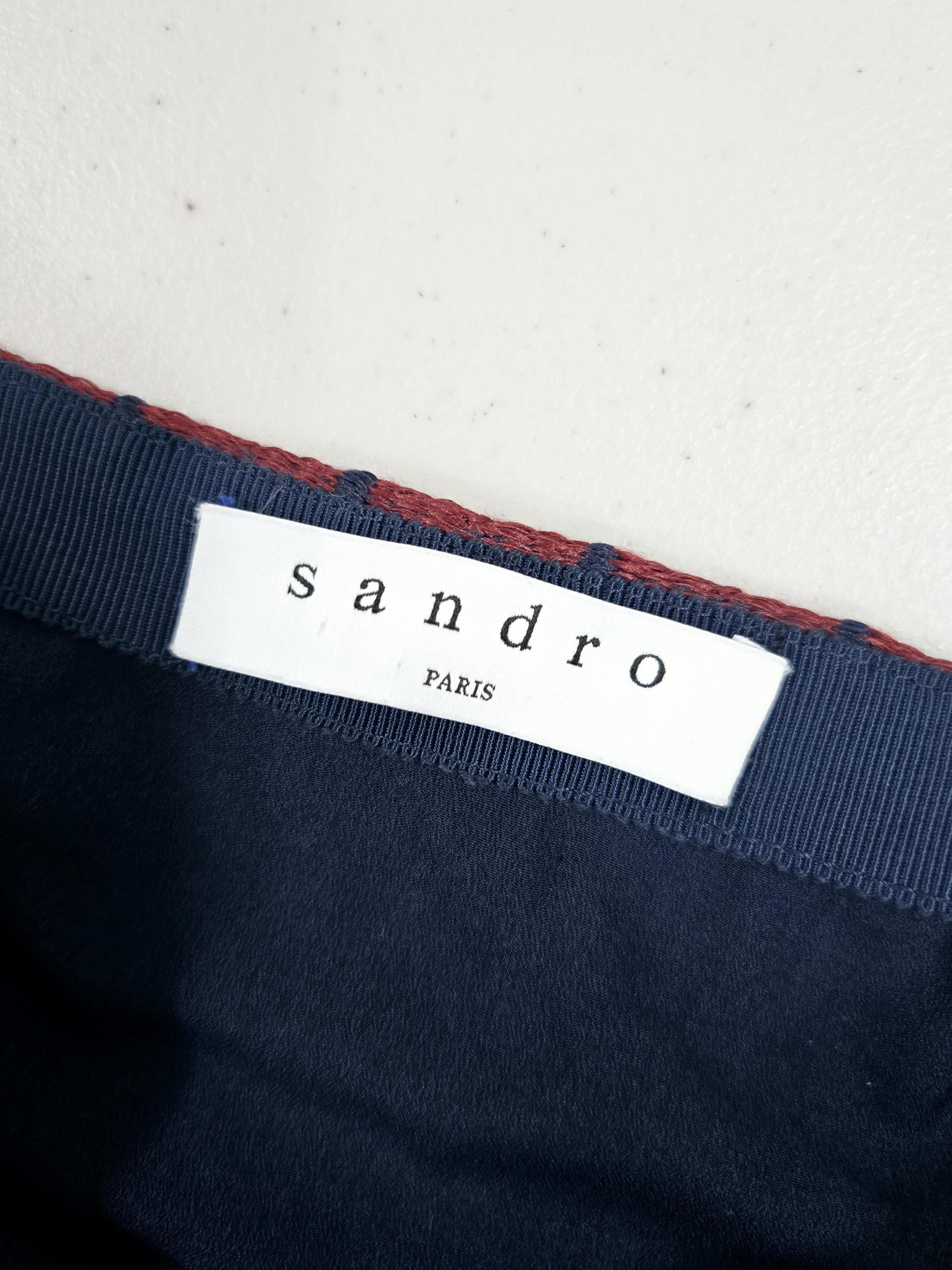 정품 산드로 SANDRO 펀칭 레이스 시스루 롱 스커트