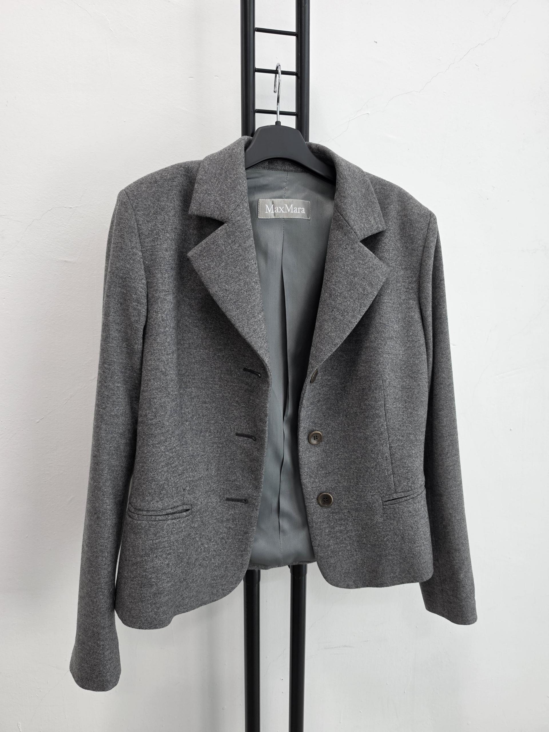 정품 MAXMARA 막스마라 버진울 자켓 그레이