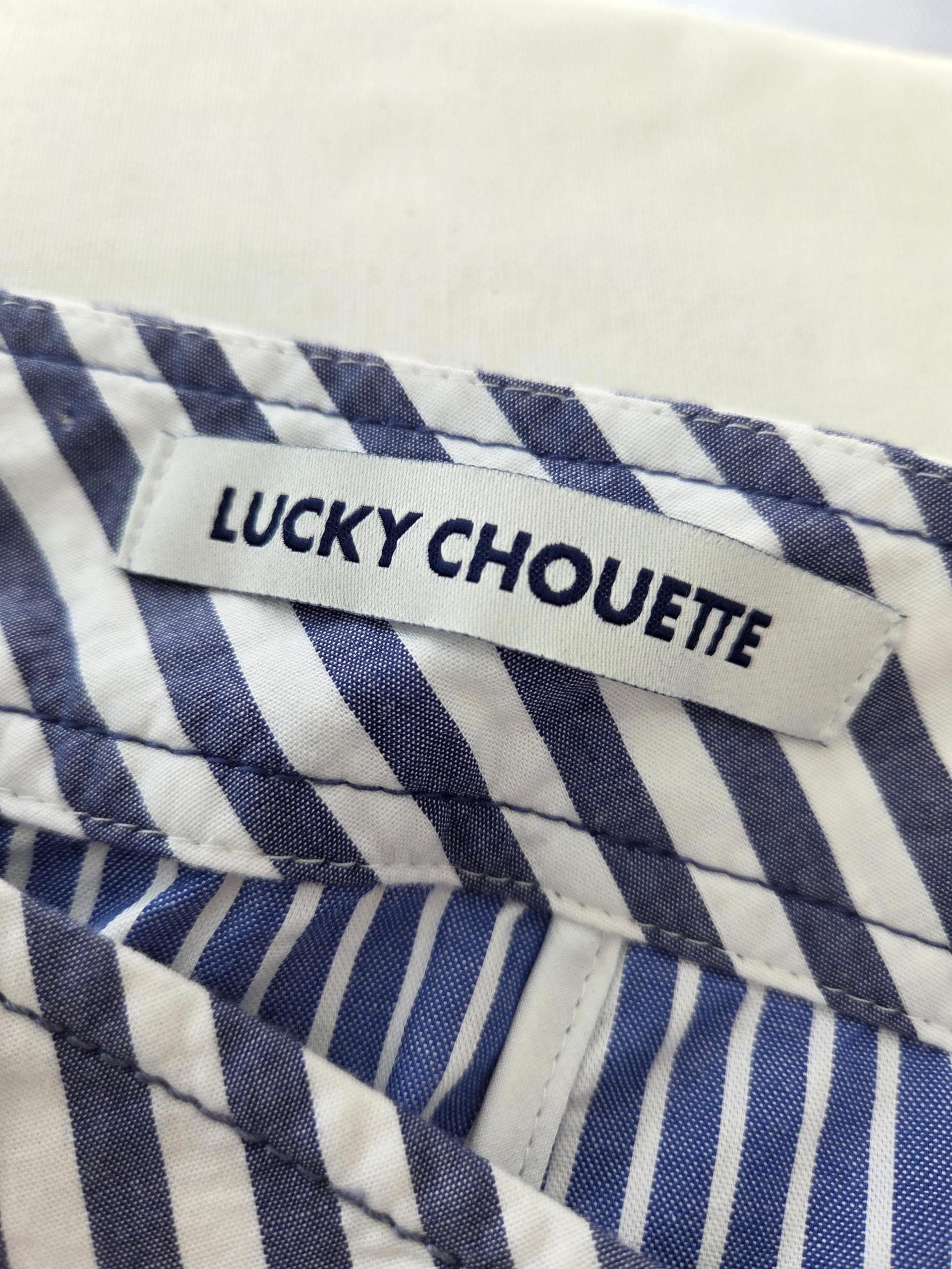정품 럭키슈에트 LUCKY CHOUETTE 스트라이프 셔츠형 스커트