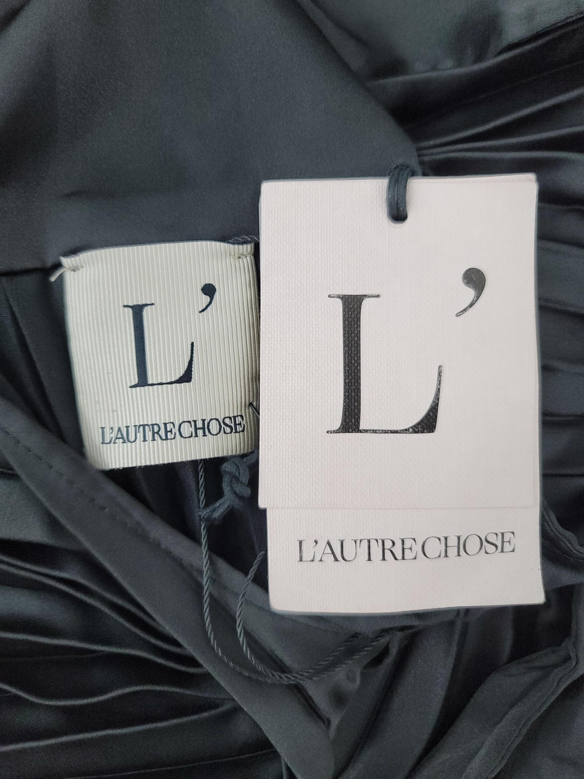 정품 로트레쇼츠 L'AUTRE CHOSE 블랙 플리츠 뷔스티에 롱 슬리브