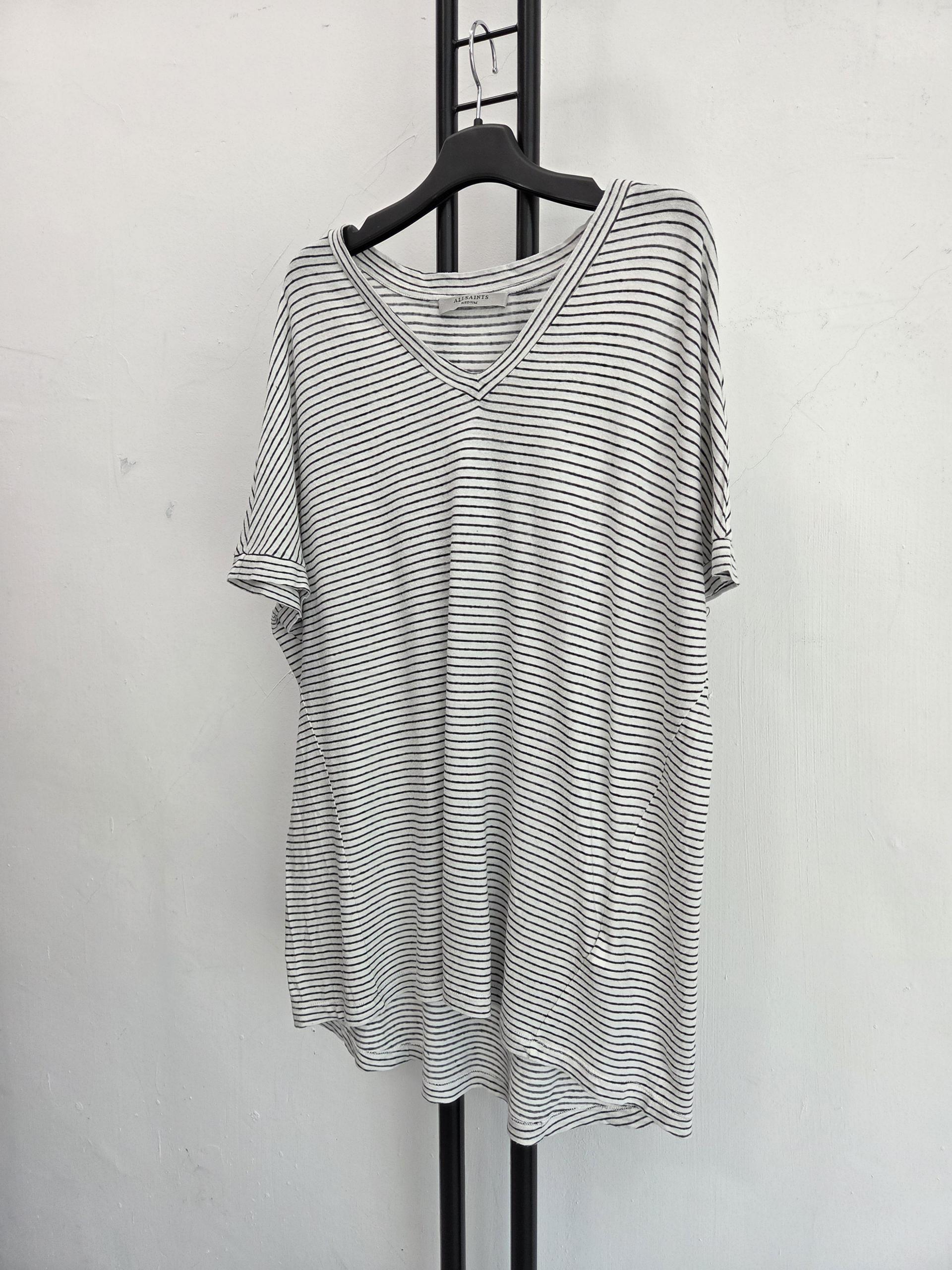 정품 올세인츠 ALLSAINTS 스트라이프 브이넥 티셔츠